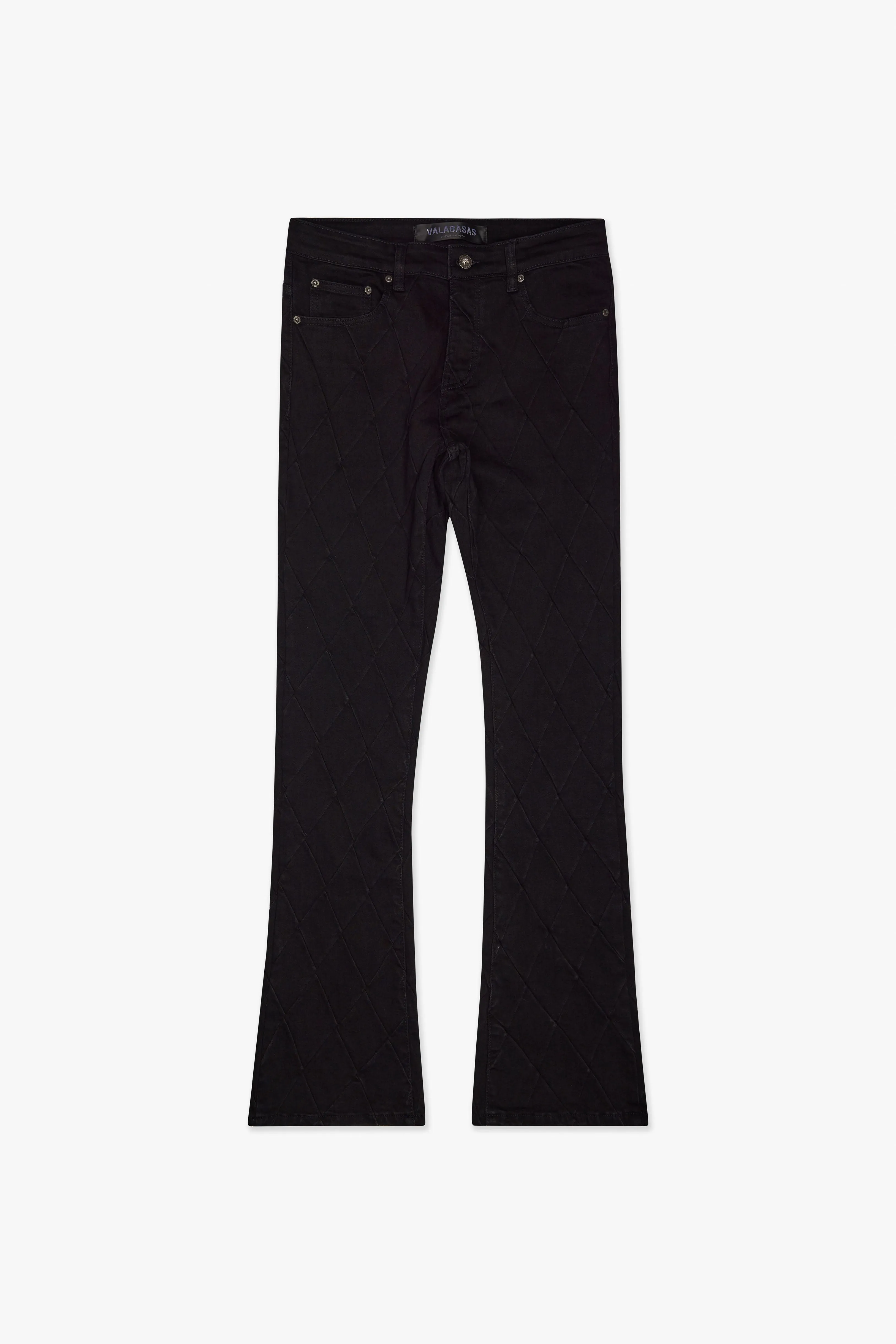 Tire Stacked Flare Jean Jet Black sold by valabasas