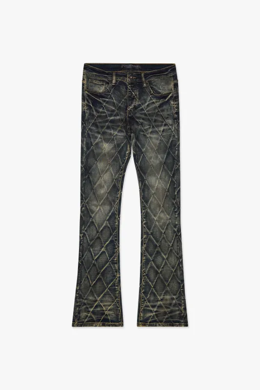 Tire Stacked Flare Jean Blue Vintage sold by valabasas