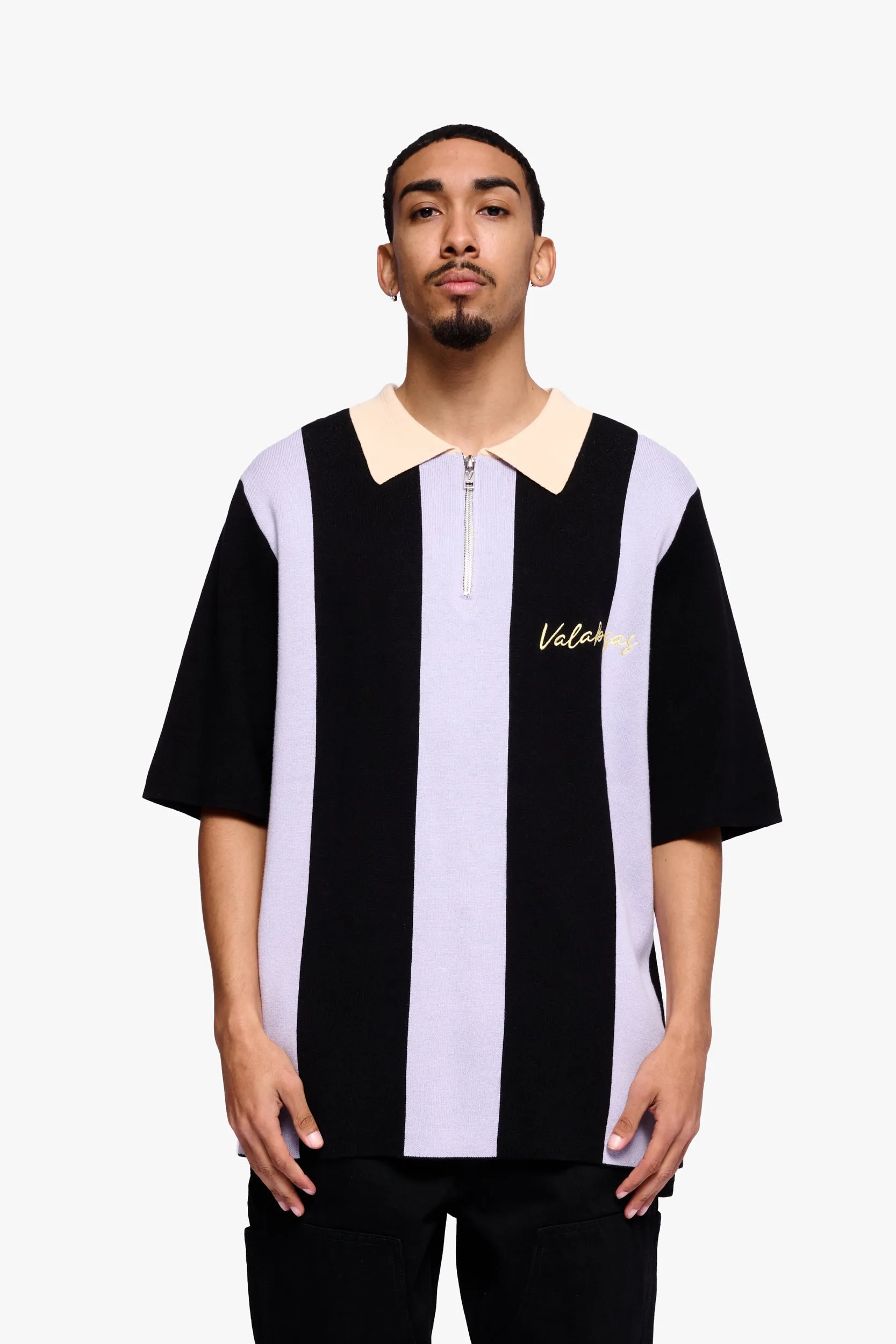 Getaway Woven Collar Half Zip Shirt Purple sold by valabasas product image thumbnail 2