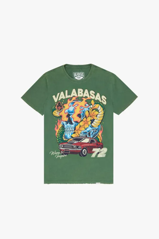 "RARE WORLD/SNAKED" TEE VINTAGE GRASS GREEN sold by valabasas