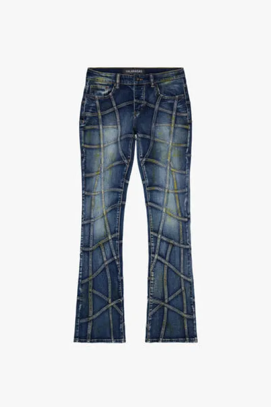 "STREAK" STACKED JEAN VINTAGE BLUE sold by valabasas