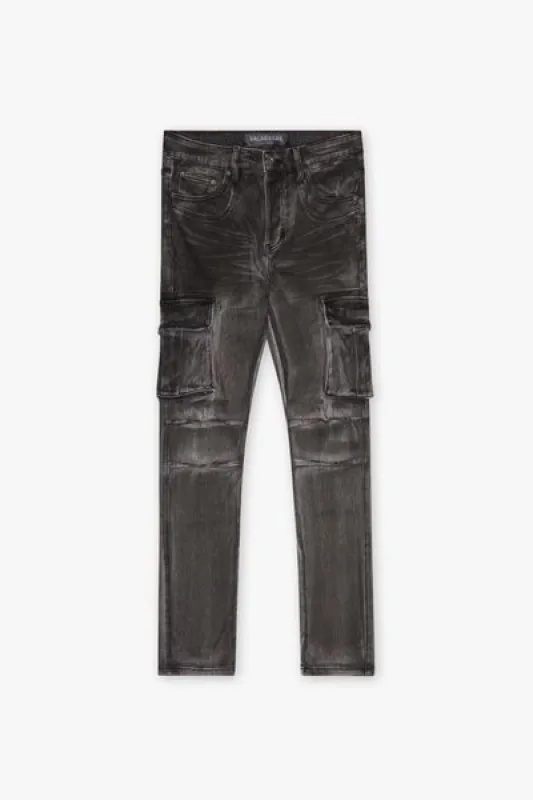"BROKEN" 4 WAY STRETCH CARGO DIRTY BLACK sold by valabasas