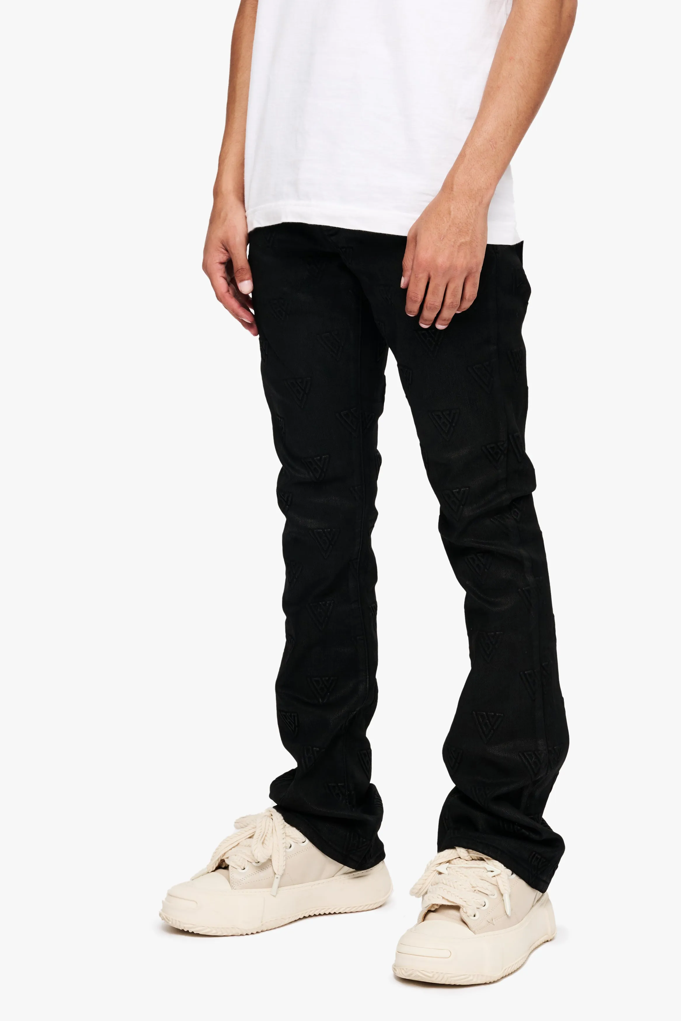 Tagged Stacked Flare Jean Black Waxed sold by valabasas product image thumbnail 2