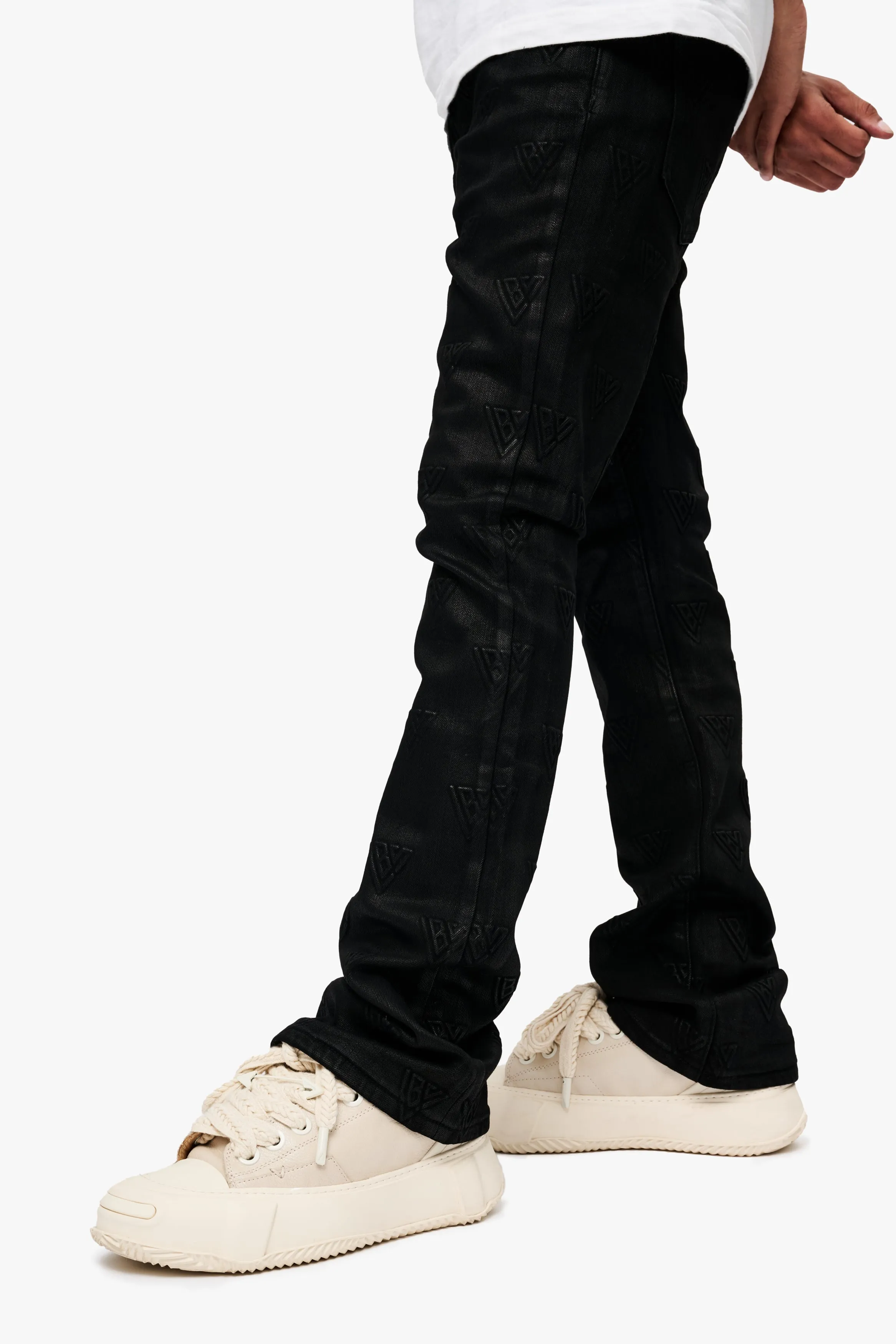 Tagged Stacked Flare Jean Black Waxed sold by valabasas product image thumbnail 5