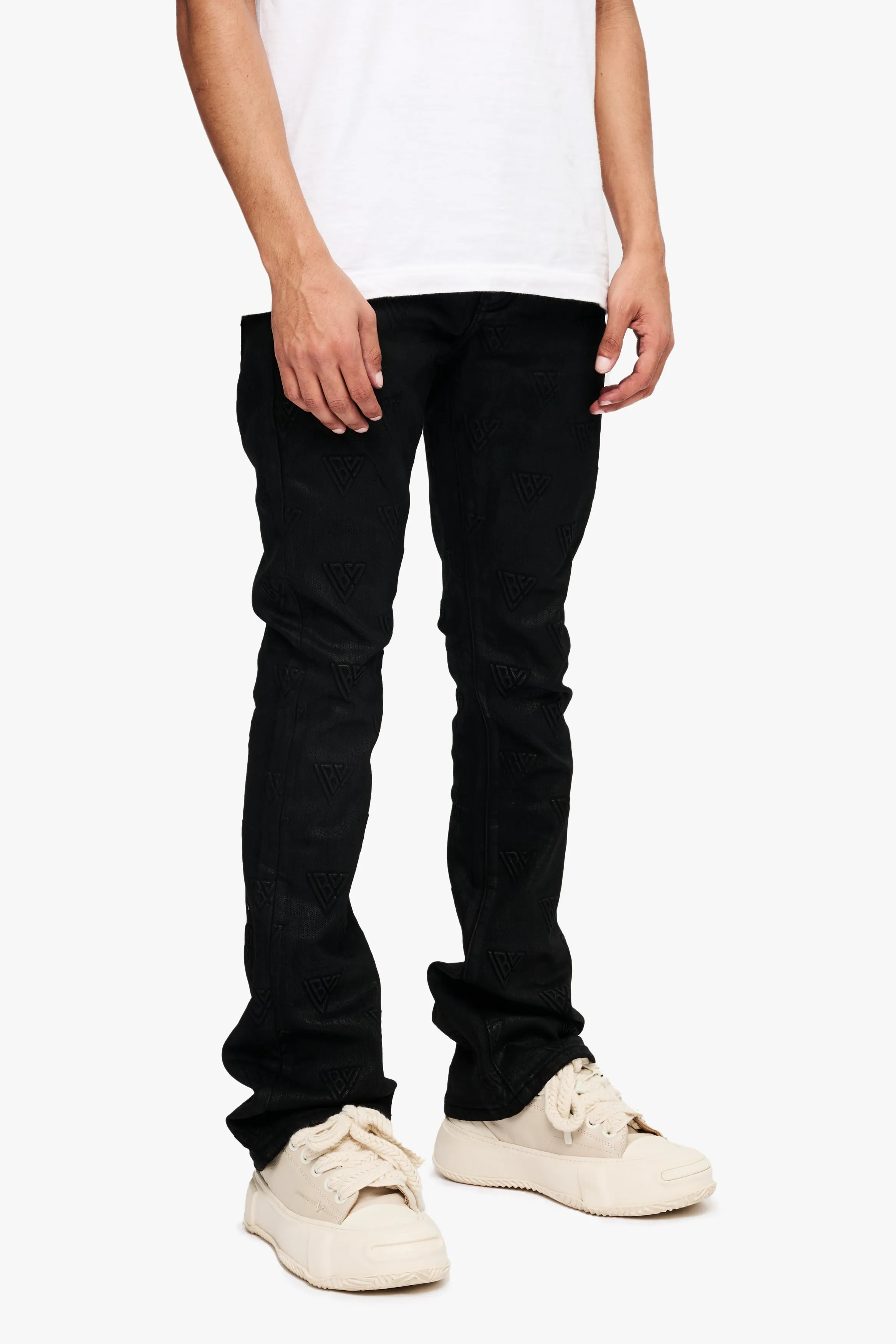 Tagged Stacked Flare Jean Black Waxed sold by valabasas product image thumbnail 3