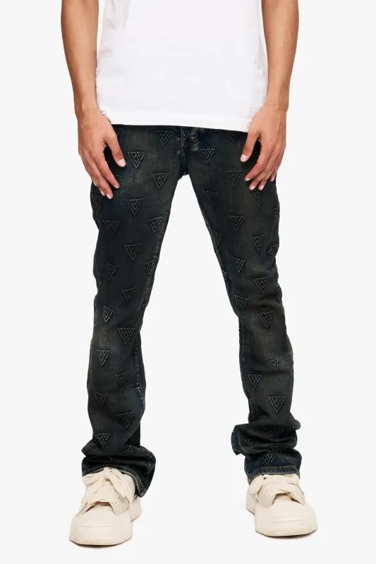 Tagged Stacked Flare Jean Dirty Blue sold by valabasas