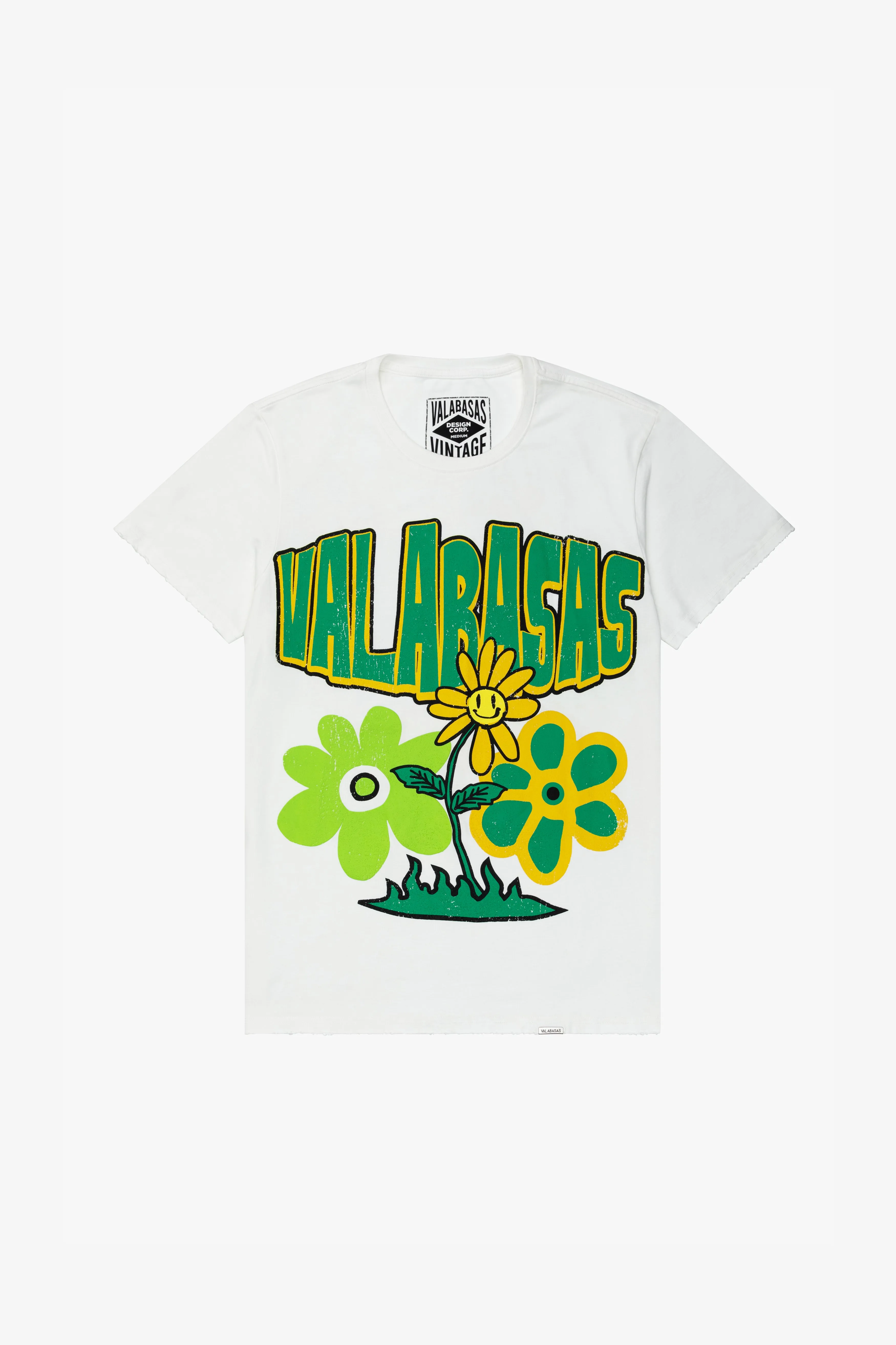 "COMMITED" VINTAGE WASHED WHITE TEE sold by valabasas