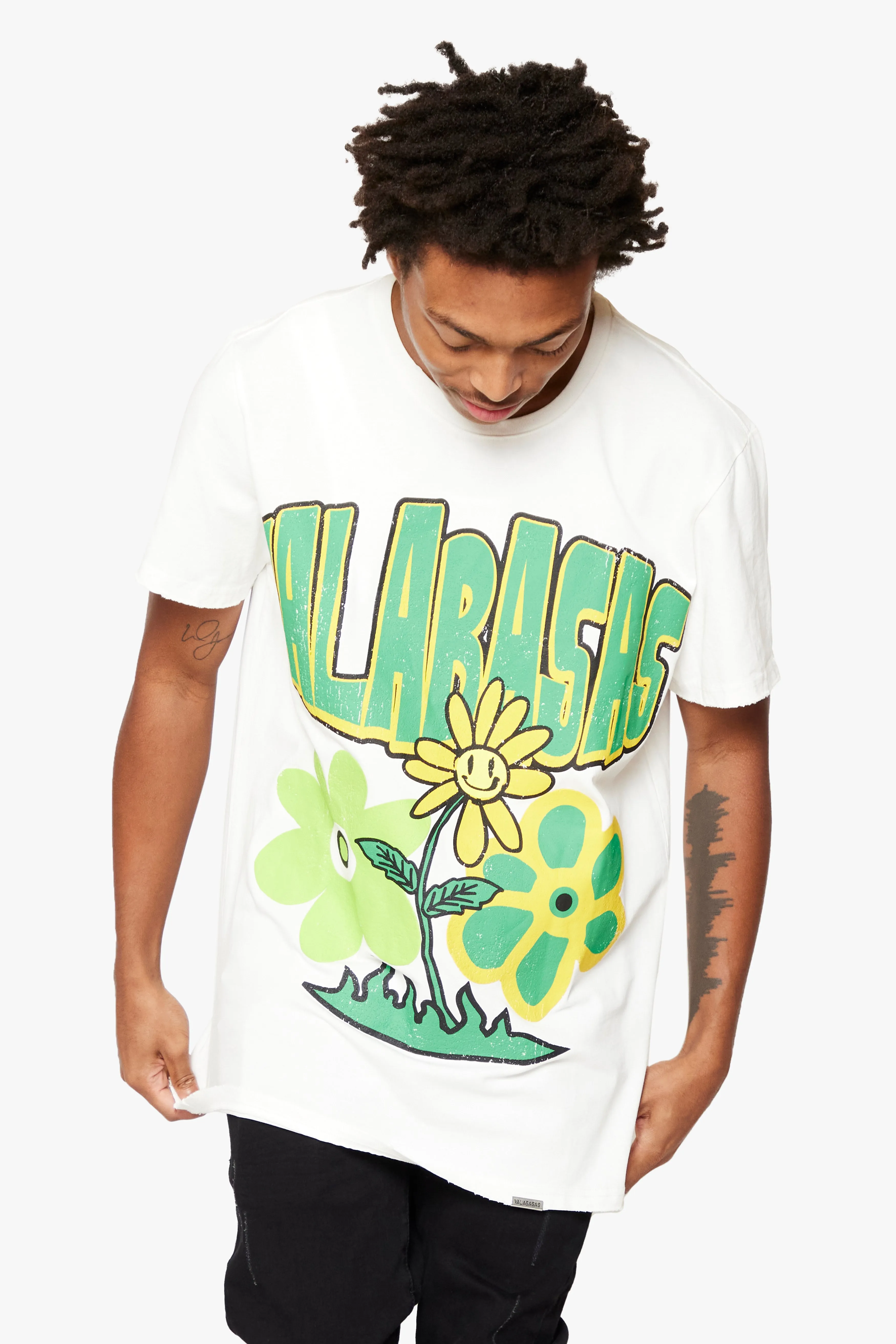 "COMMITED" VINTAGE WASHED WHITE TEE sold by valabasas product image thumbnail 4
