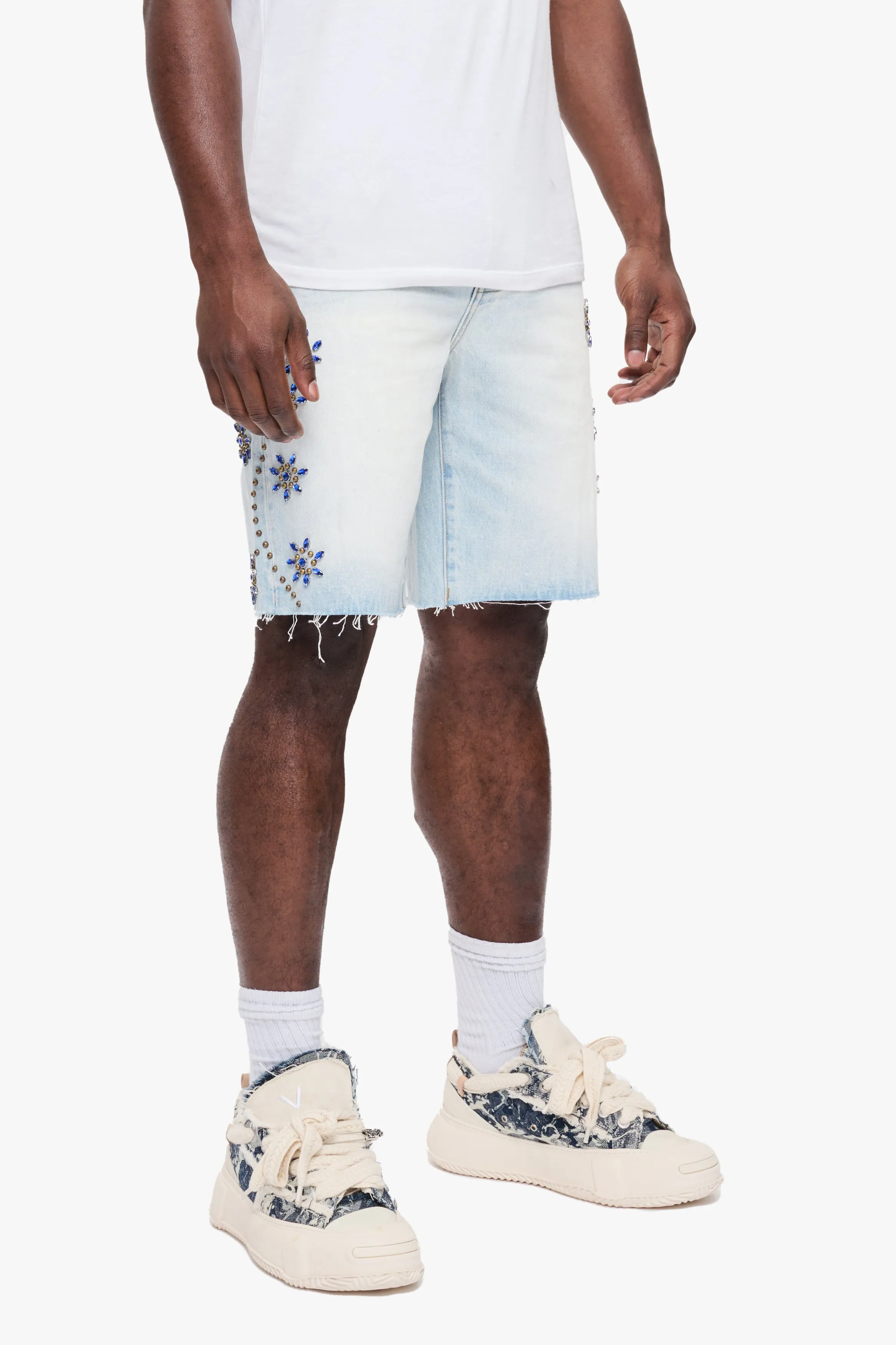 Turning Light Wash Jorts sold by valabasas product image thumbnail 4