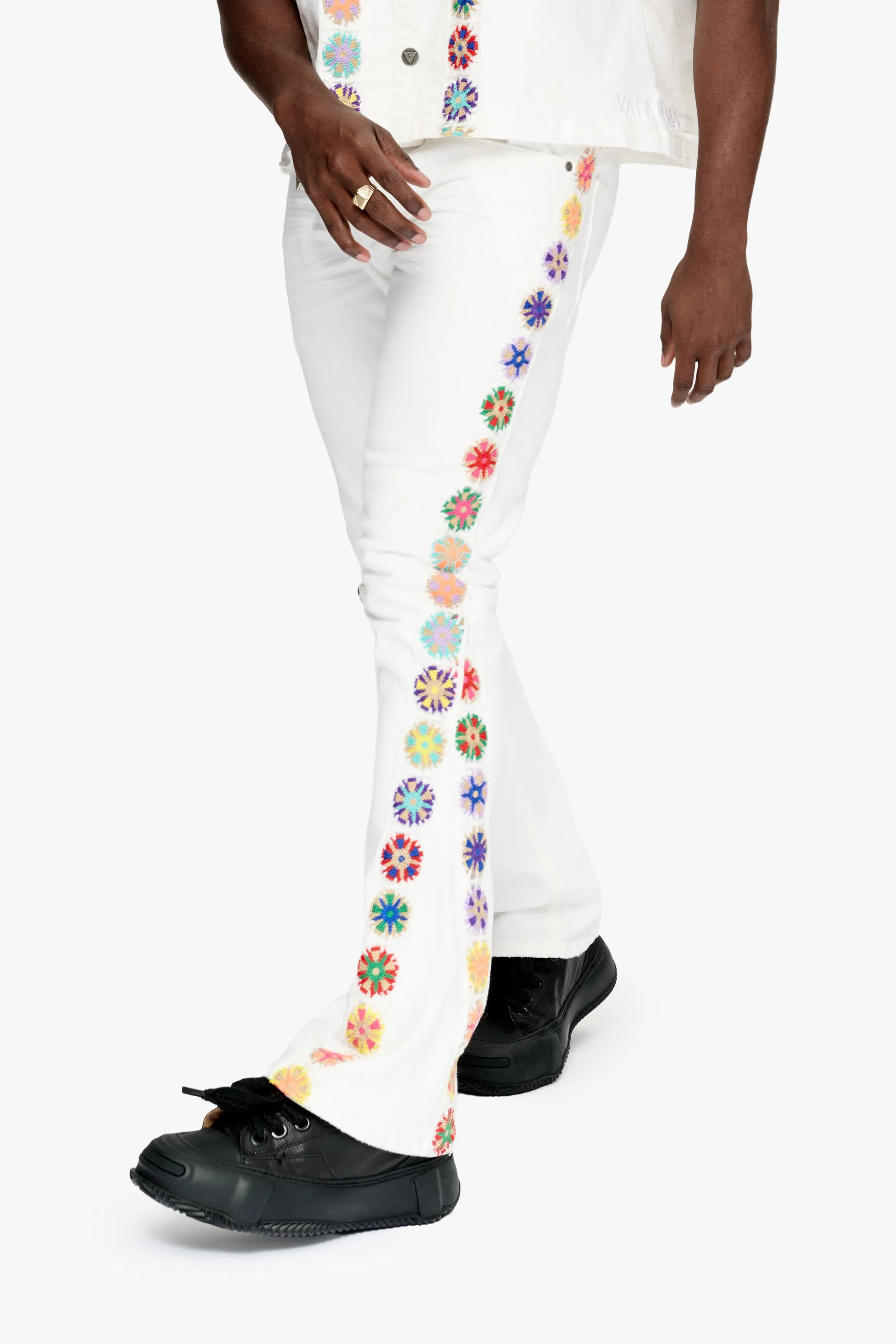 Groovy Stacked Flare Jean White sold by valabasas product image thumbnail 5