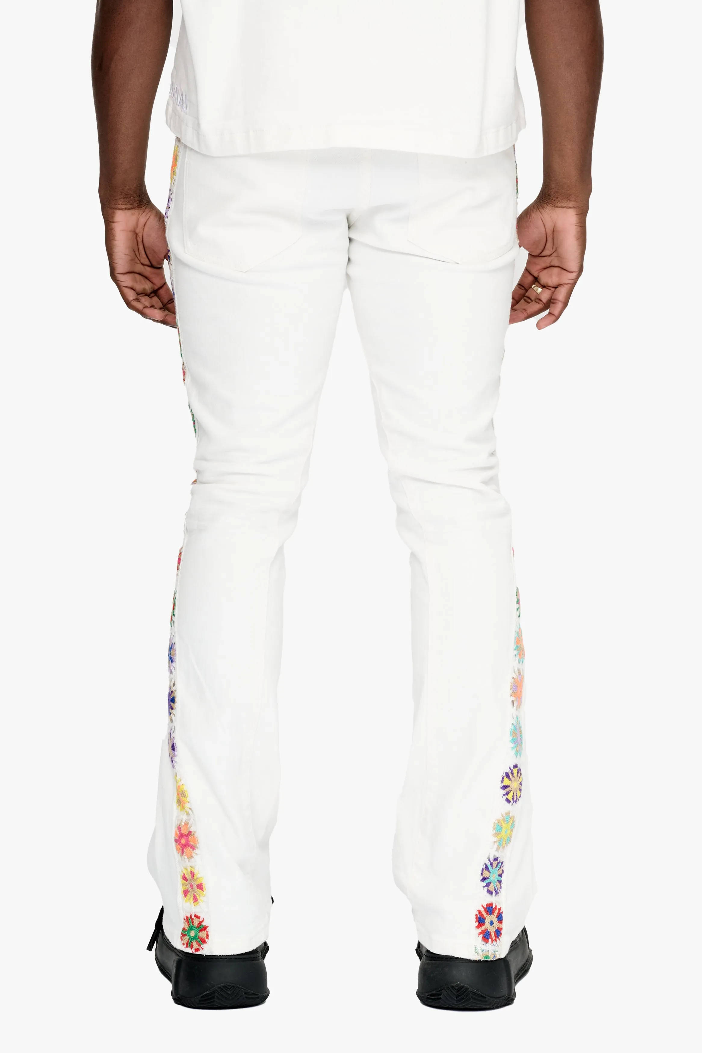 Groovy Stacked Flare Jean White sold by valabasas product image thumbnail 4