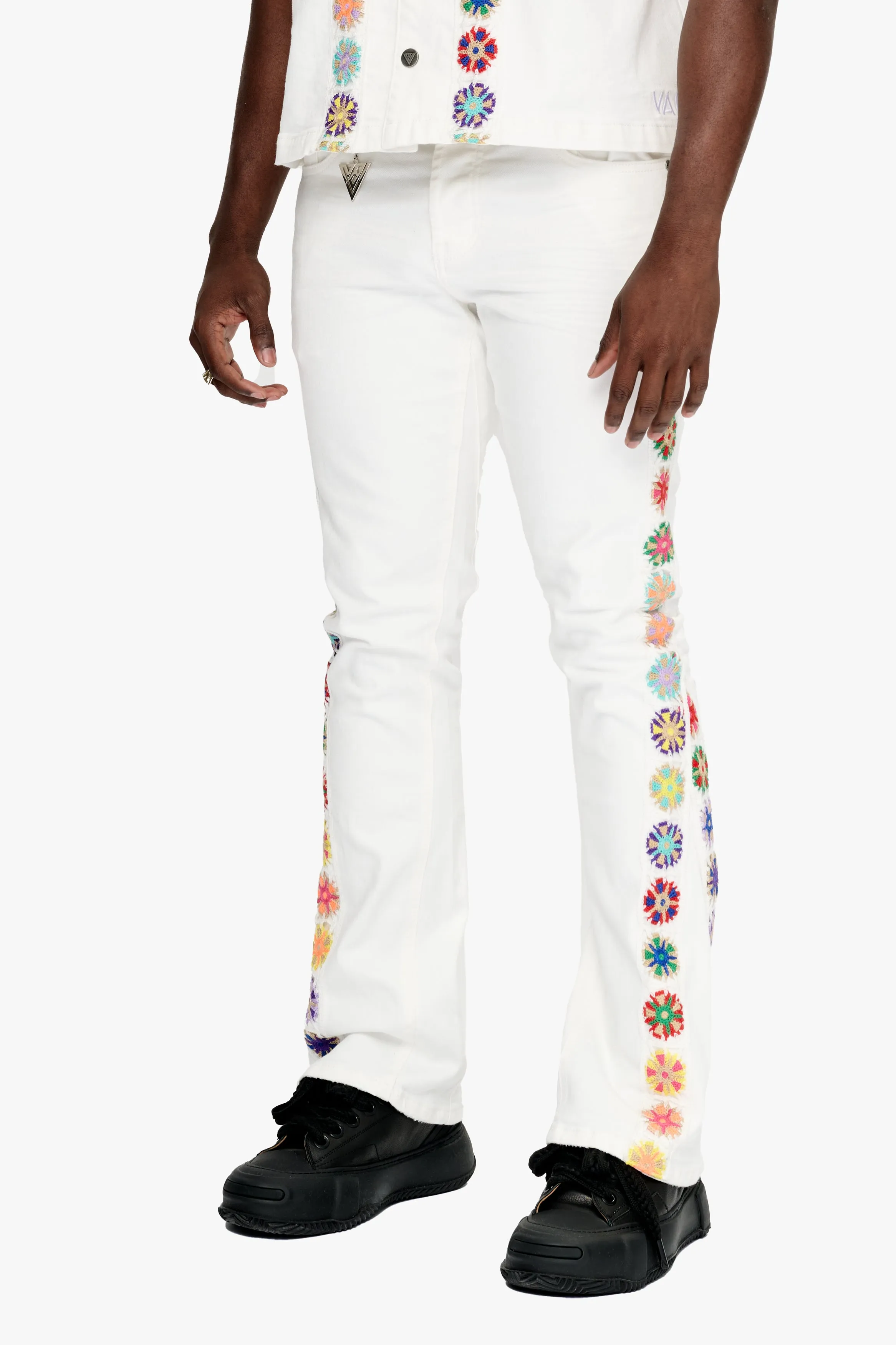 Groovy Stacked Flare Jean White sold by valabasas product image thumbnail 2