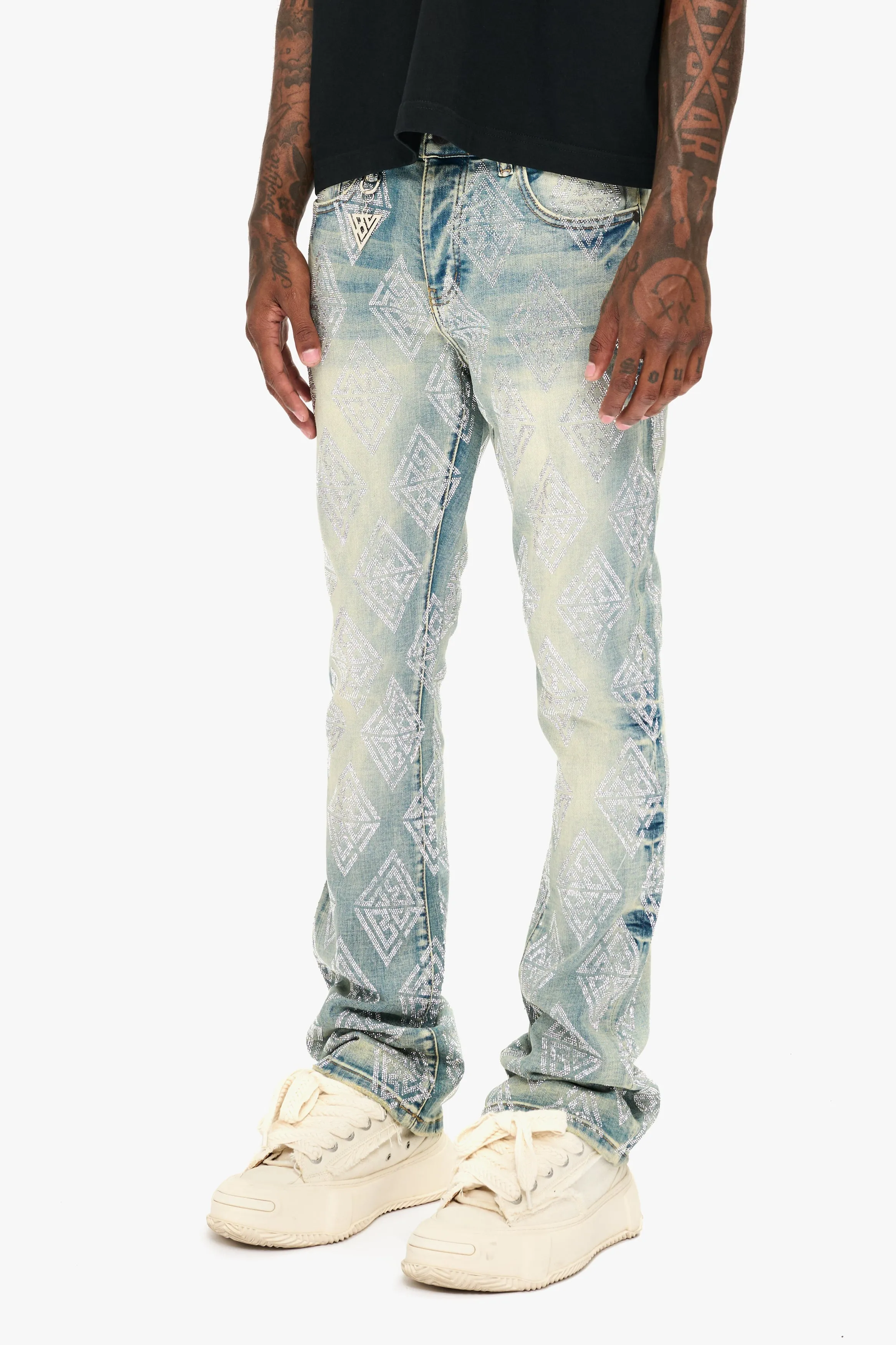 Glim Stacked Flare Jeans Vintage Wash sold by valabasas product image thumbnail 2