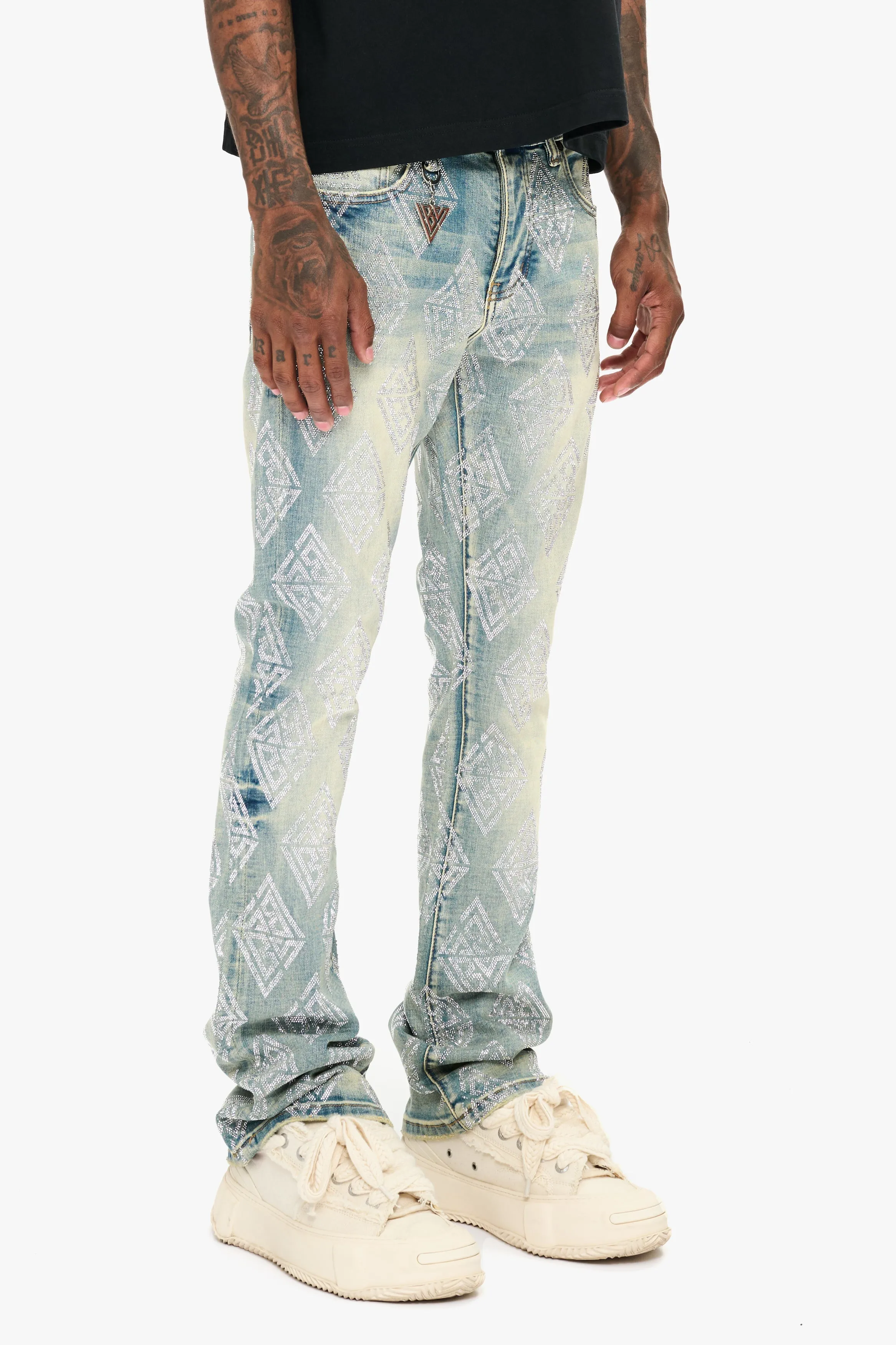 Glim Stacked Flare Jeans Vintage Wash sold by valabasas product image thumbnail 3