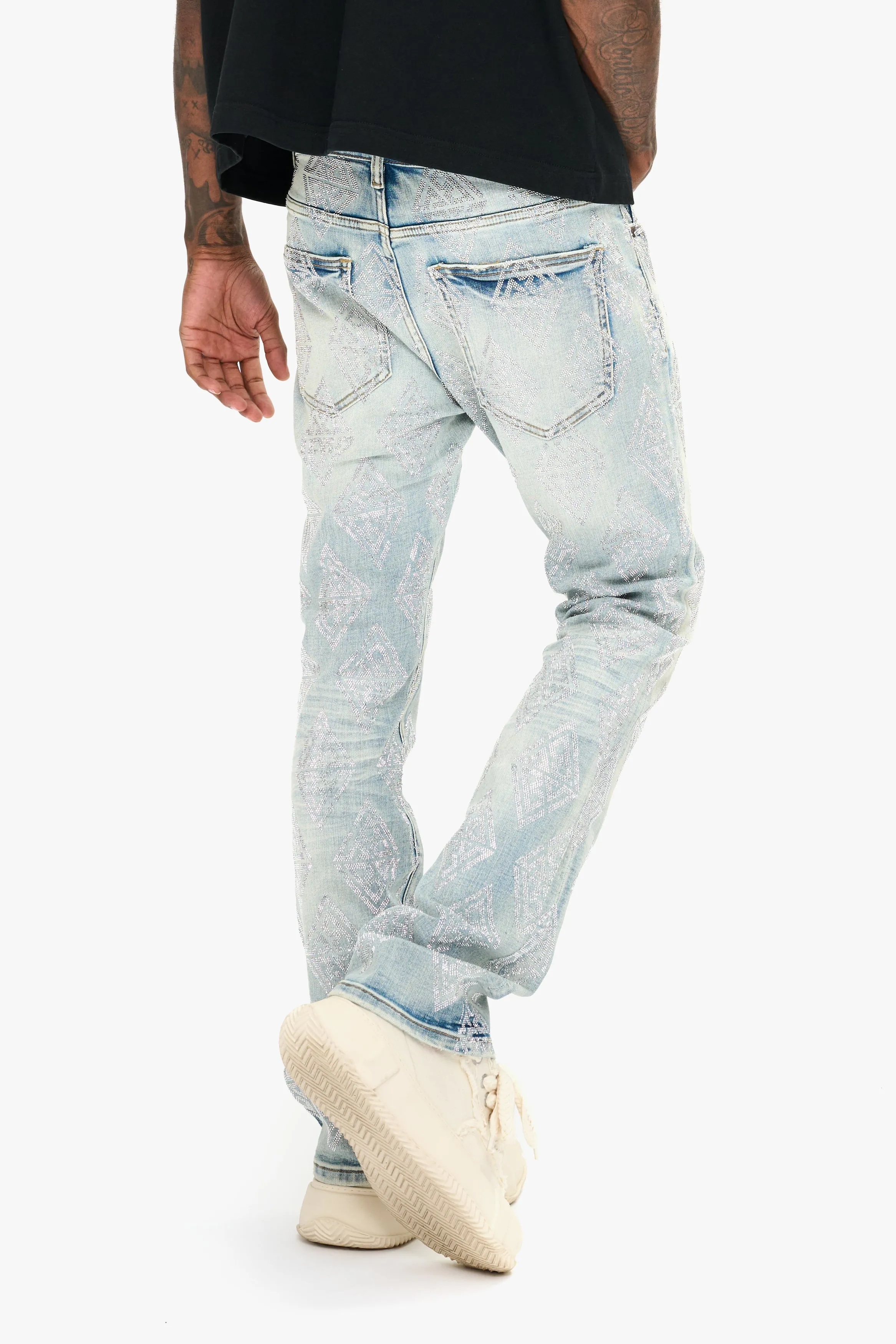 Glim Stacked Flare Jeans Light Blue Wash sold by valabasas product image thumbnail 5