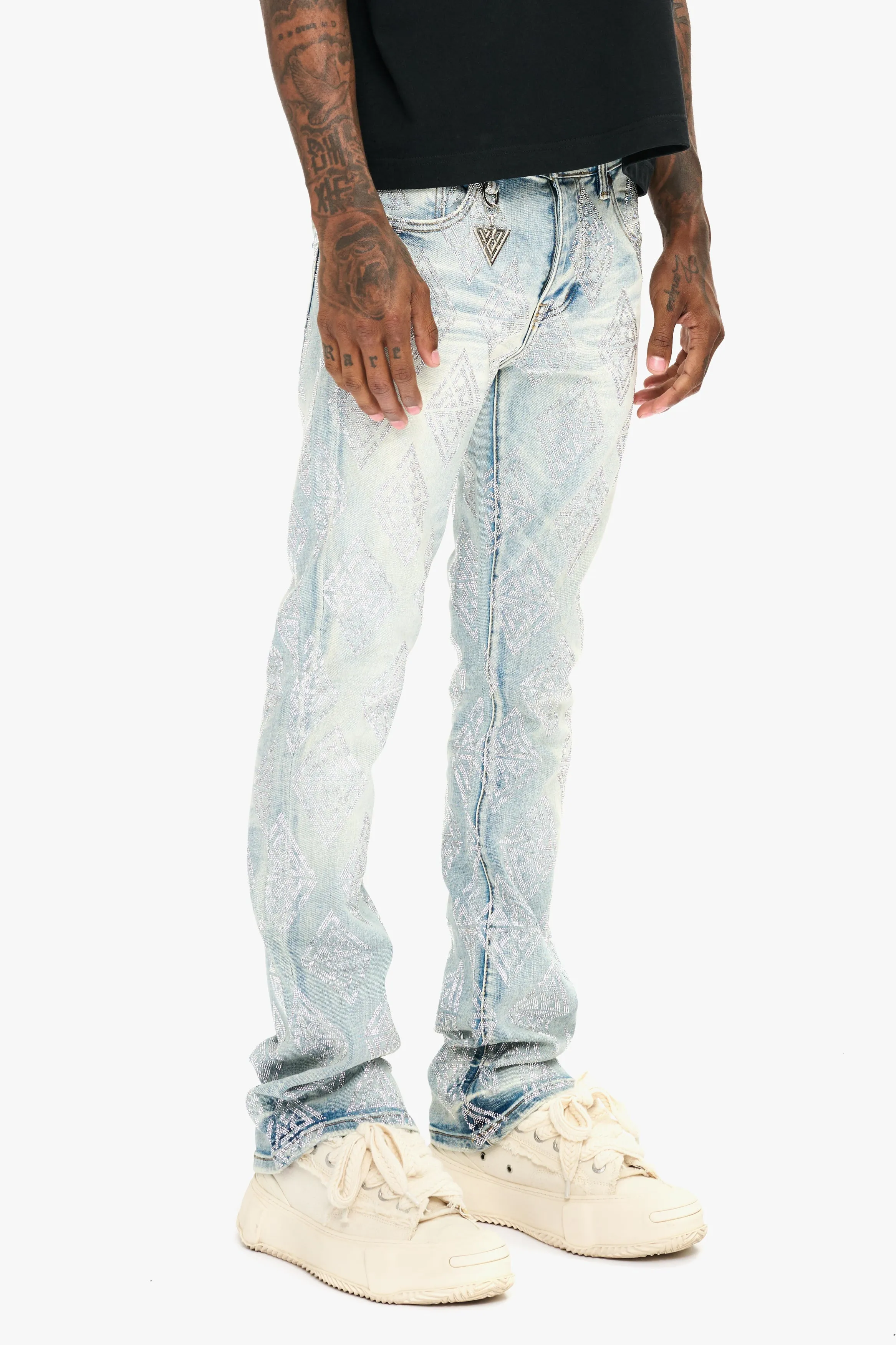 Glim Stacked Flare Jeans Light Blue Wash sold by valabasas product image thumbnail 4