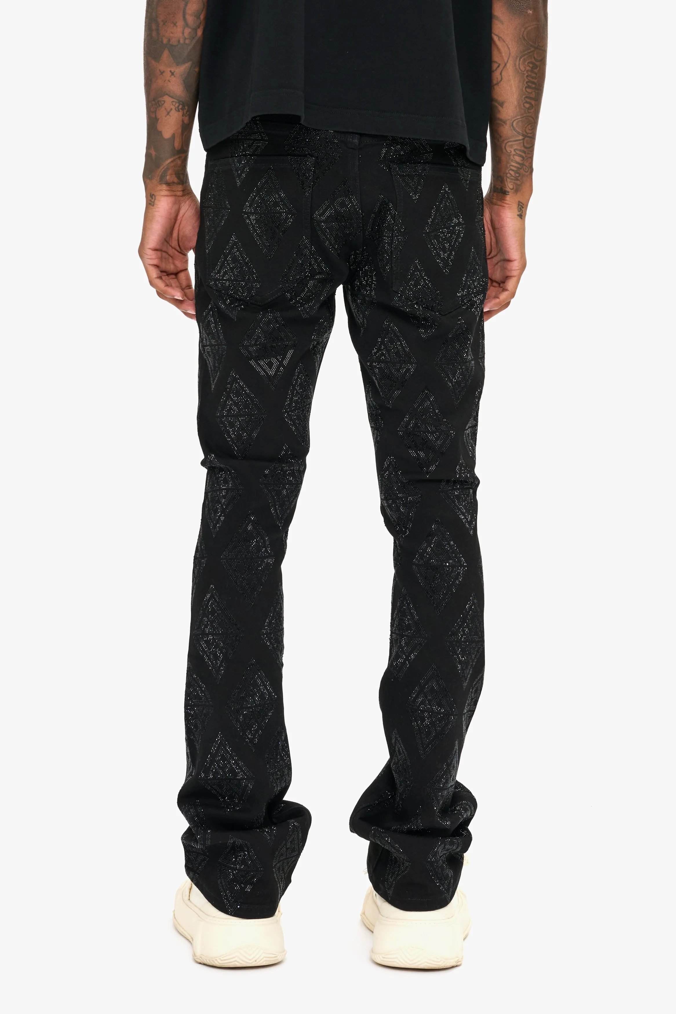 Glim Stacked Flare Jeans Black sold by valabasas product image thumbnail 2