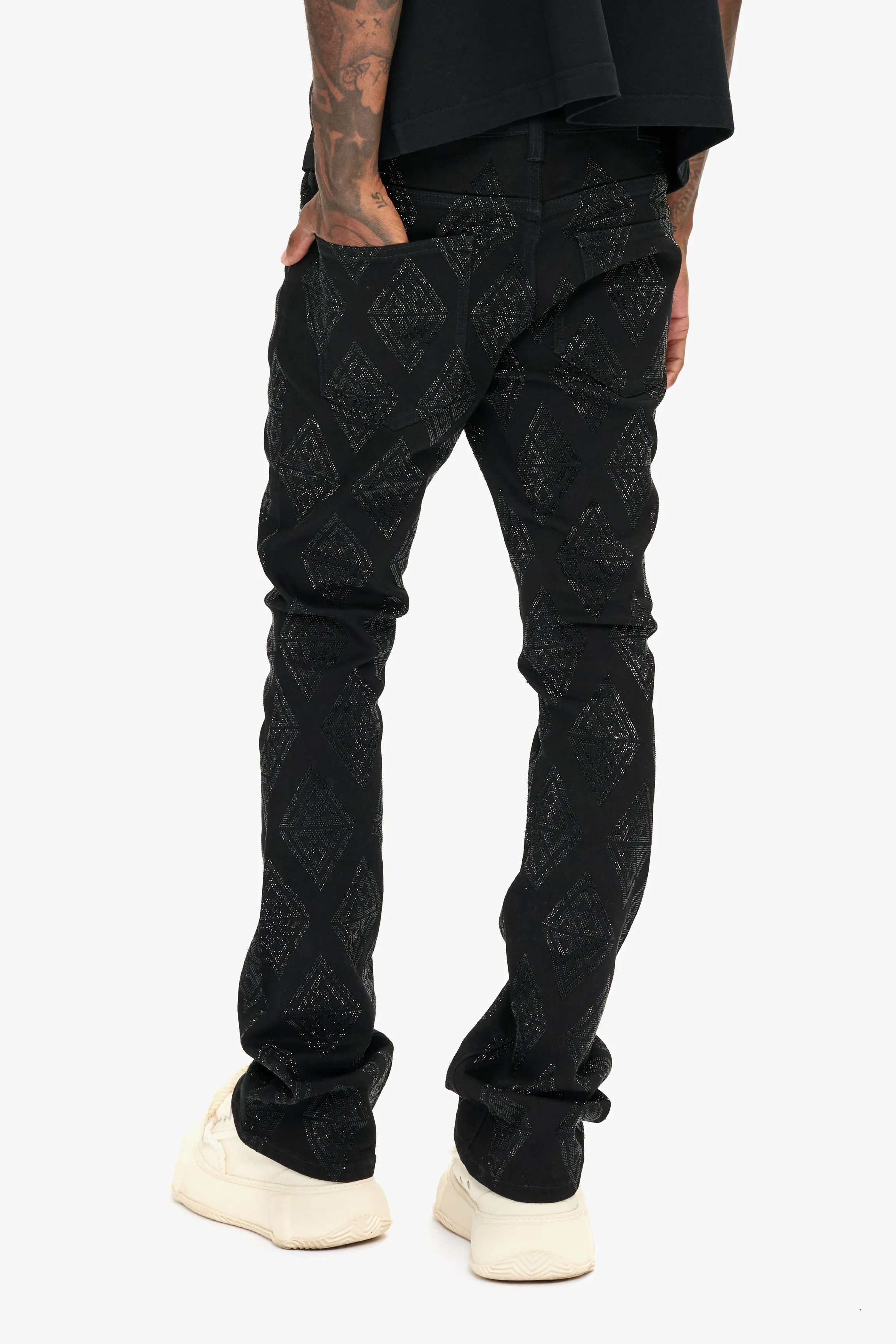 Glim Stacked Flare Jeans Black sold by valabasas product image thumbnail 5