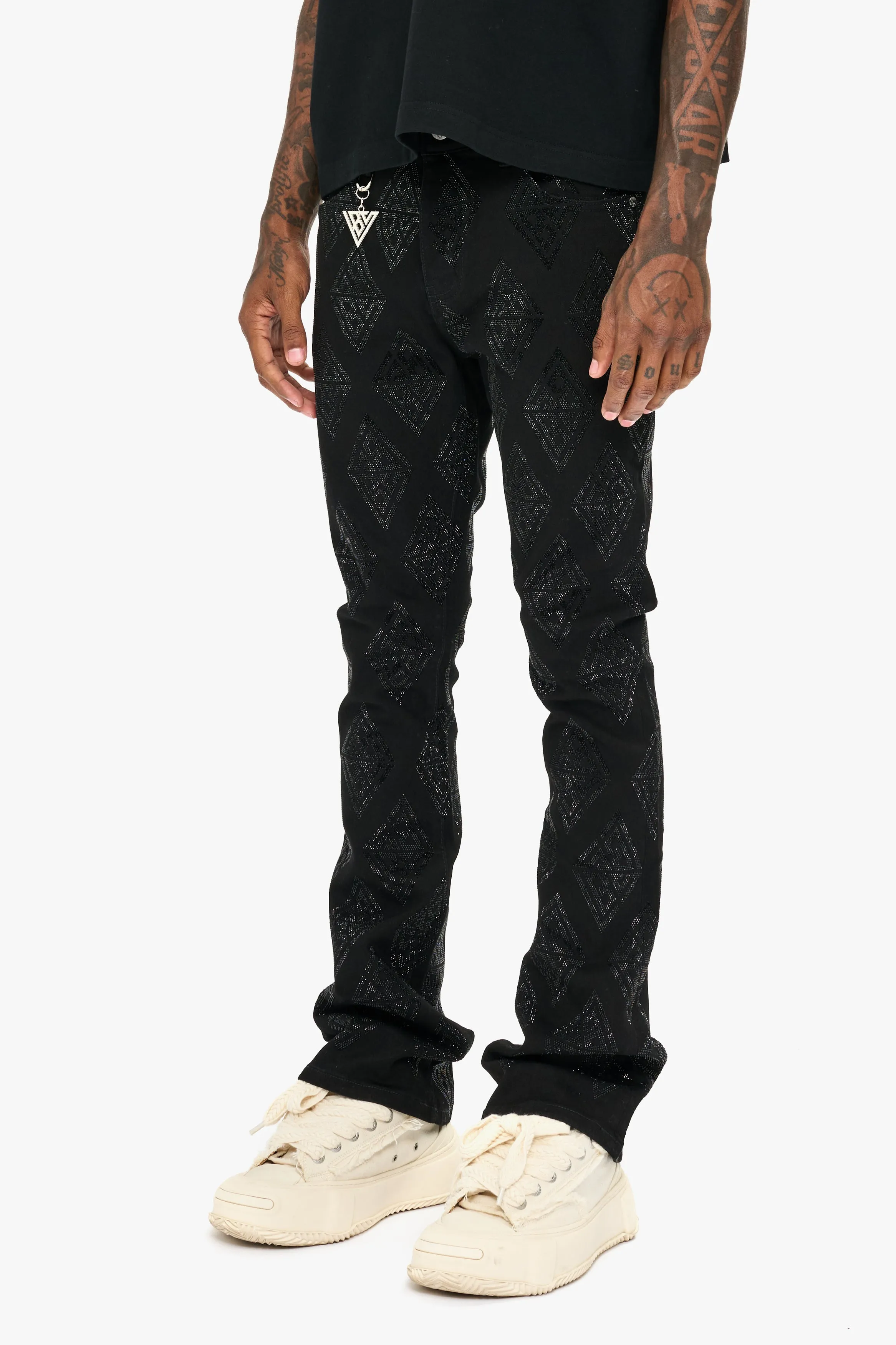 Glim Stacked Flare Jeans Black sold by valabasas product image thumbnail 3