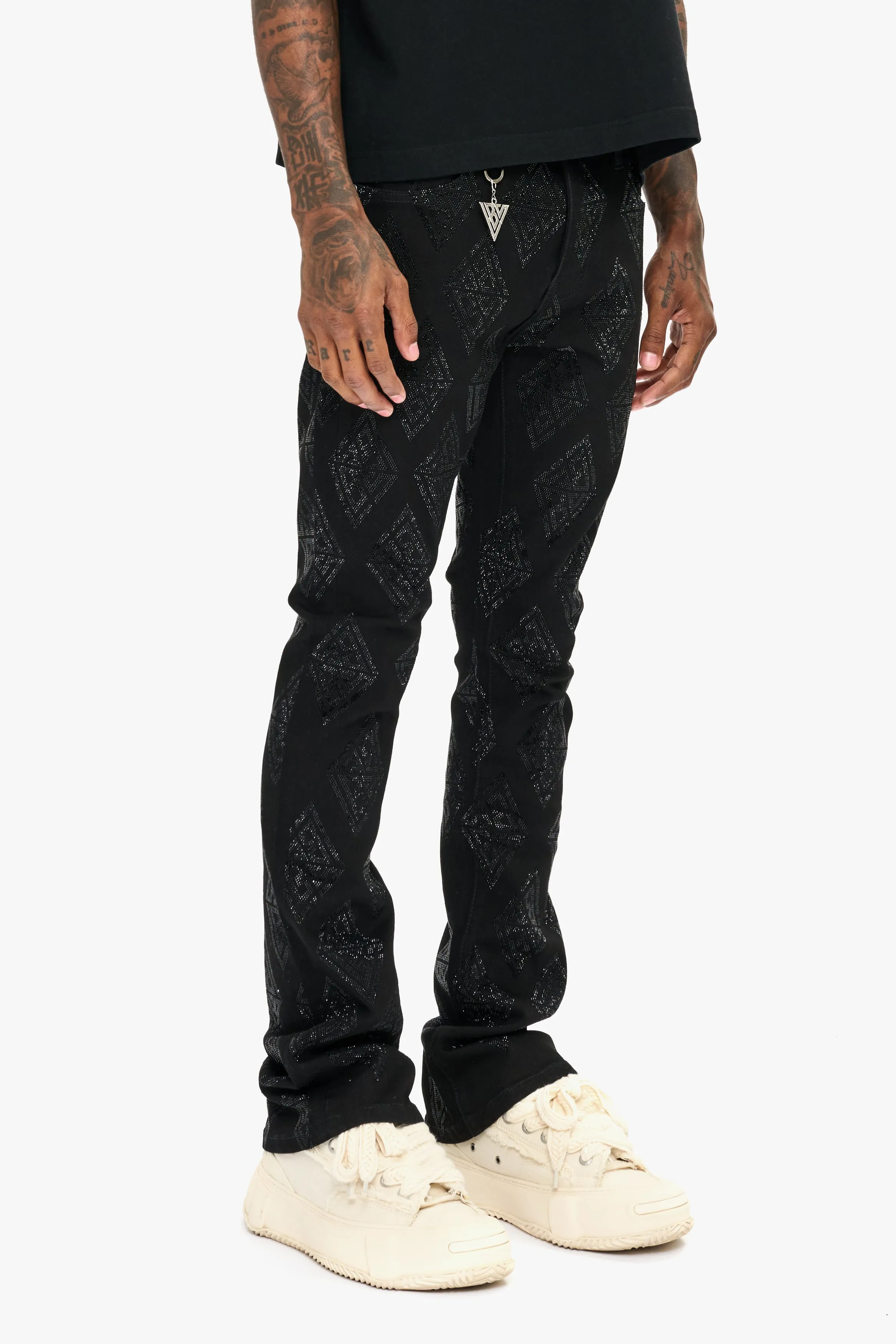 Glim Stacked Flare Jeans Black sold by valabasas product image thumbnail 4