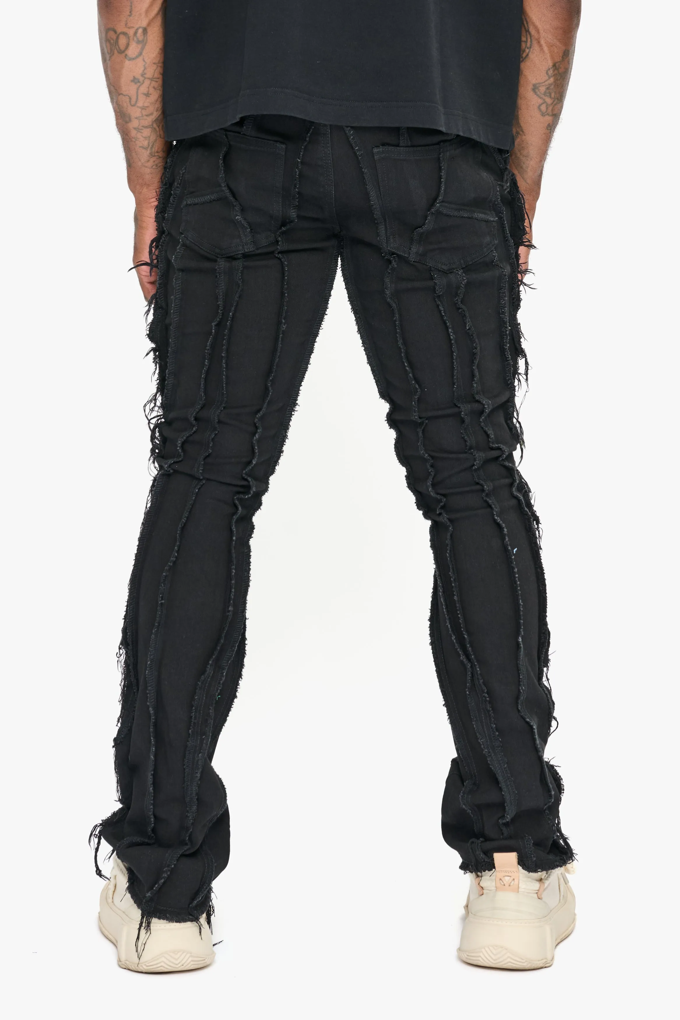 Twisted Stacked Denim Jeans Black sold by valabasas product image thumbnail 3