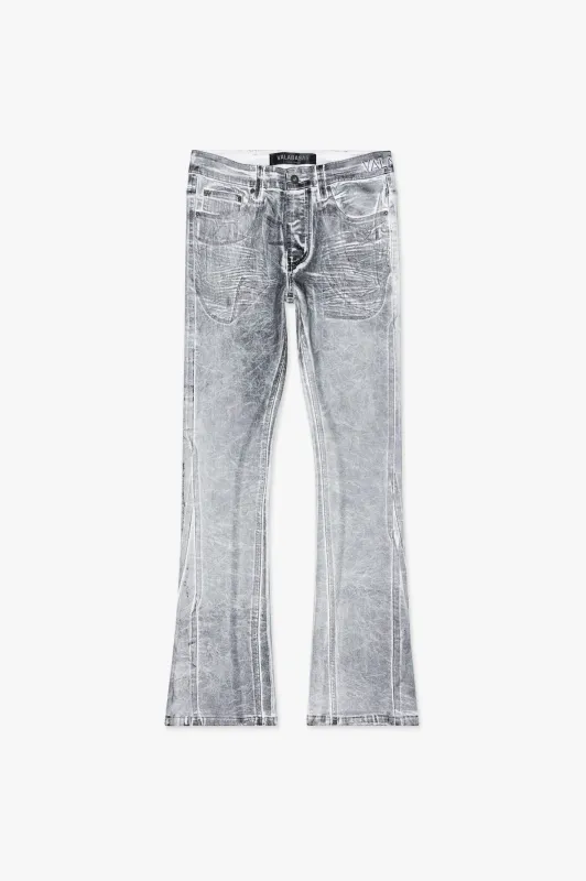 Fax Stacked Denim White Black Waxed sold by valabasas