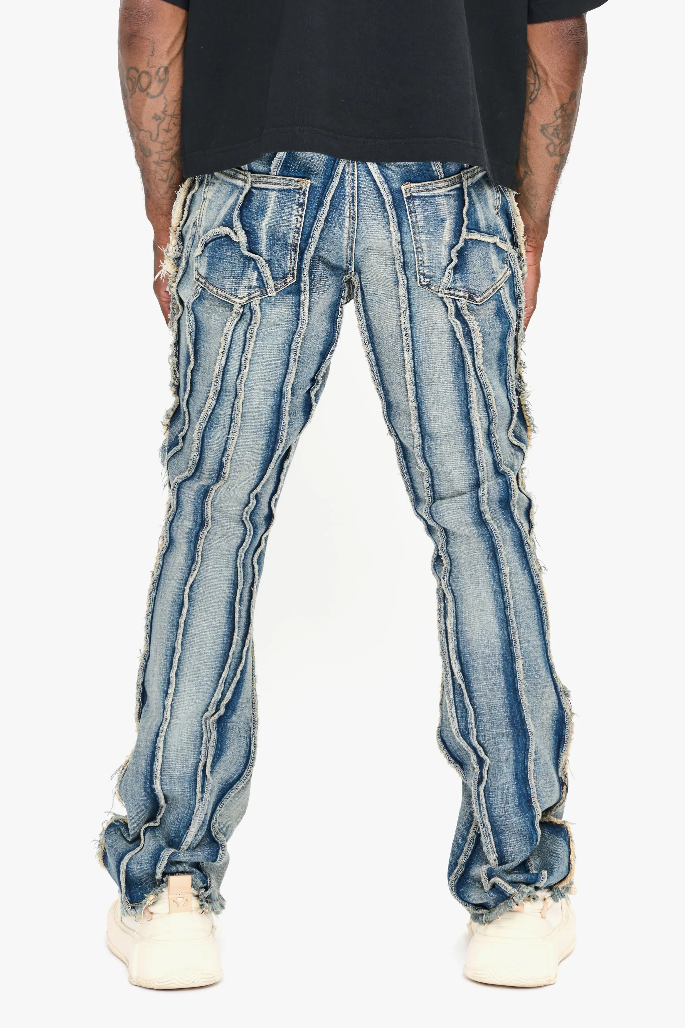 Twisted Stacked Denim Light Blue Wash sold by valabasas product image thumbnail 4