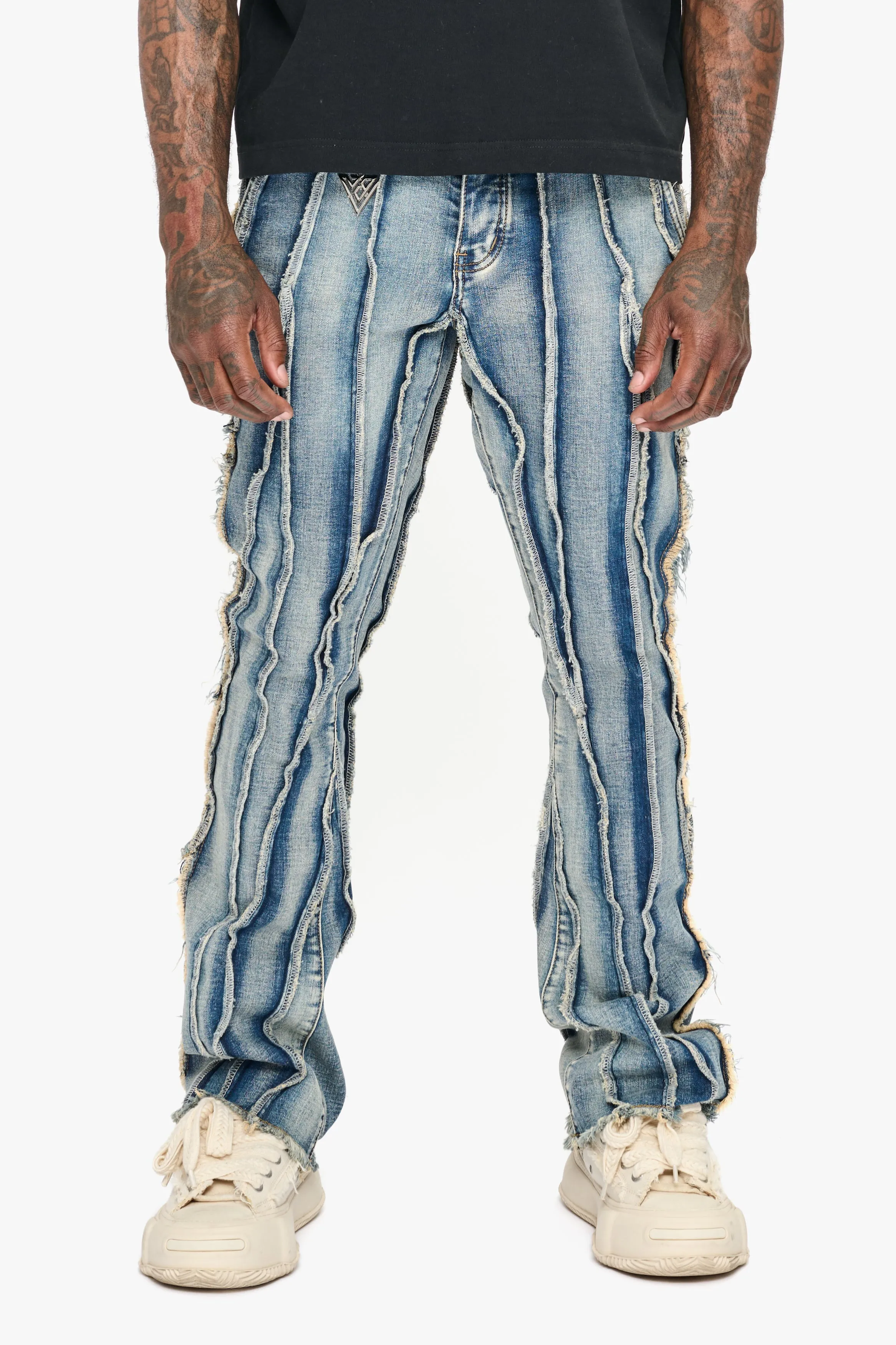 Twisted Stacked Denim Light Blue Wash sold by valabasas