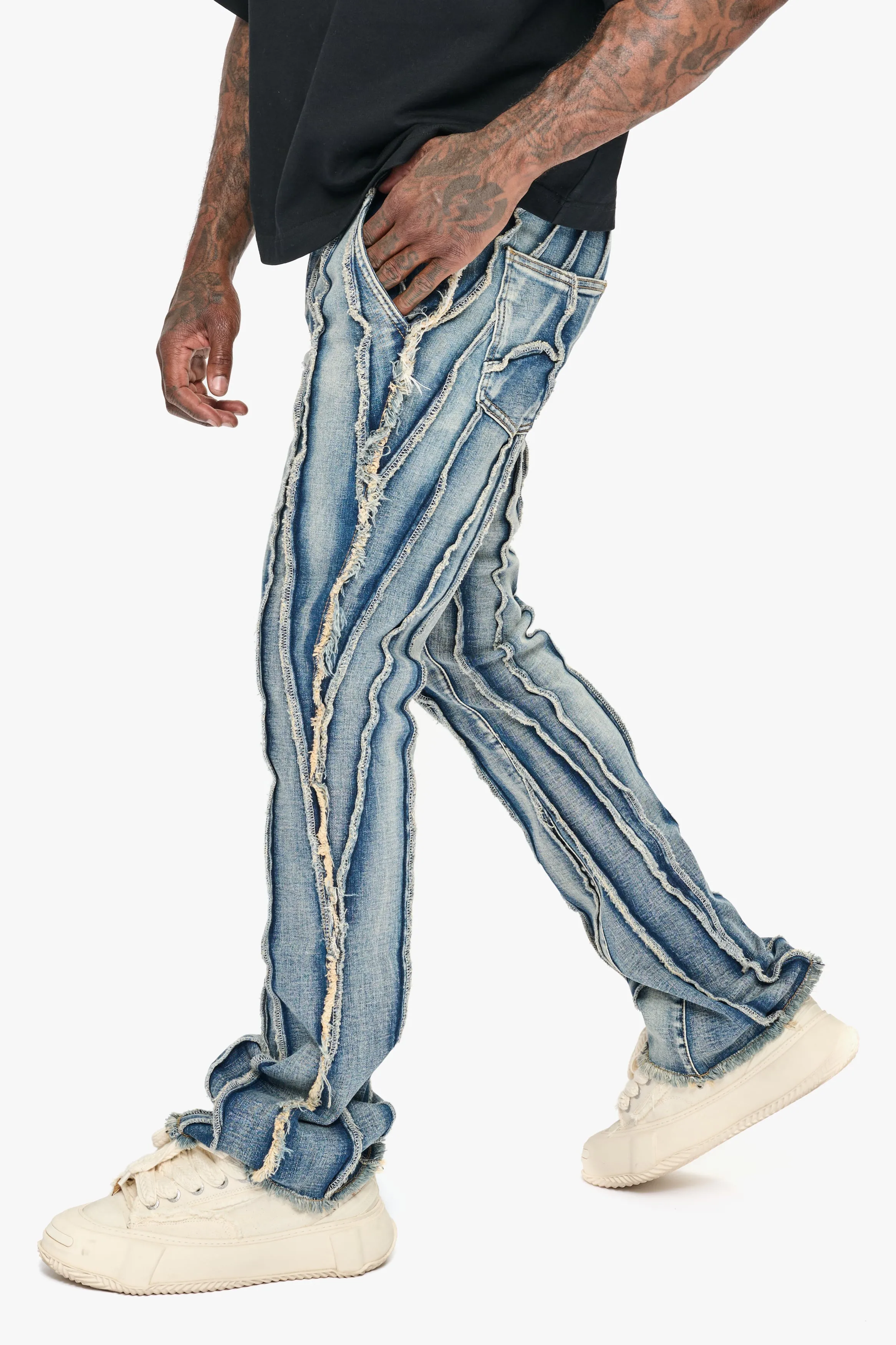 Twisted Stacked Denim Light Blue Wash sold by valabasas product image thumbnail 5