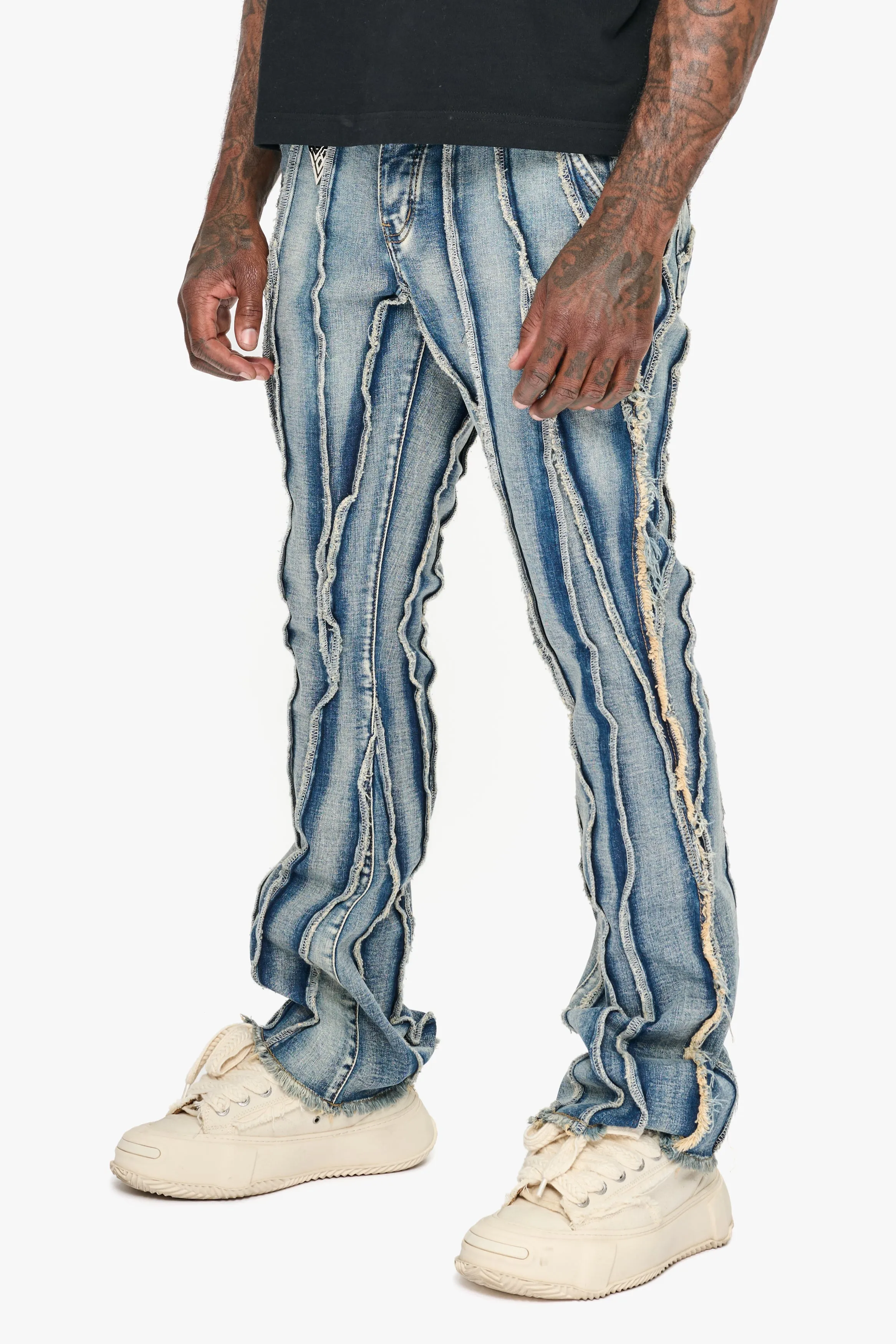 Twisted Stacked Denim Light Blue Wash sold by valabasas product image thumbnail 2