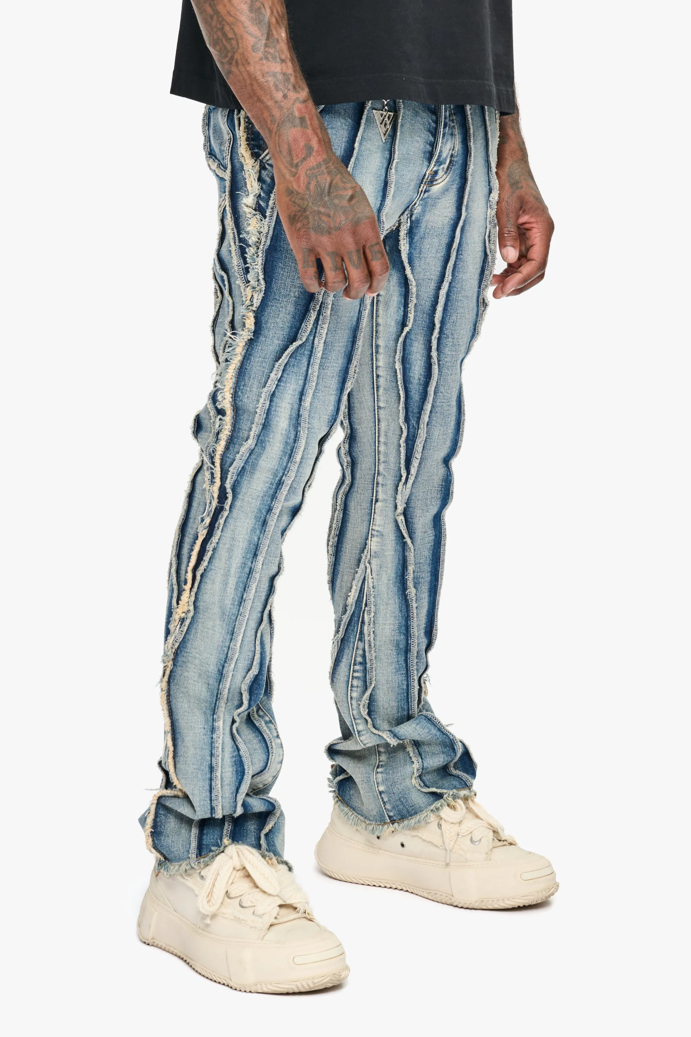 Twisted Stacked Denim Light Blue Wash sold by valabasas product image thumbnail 3