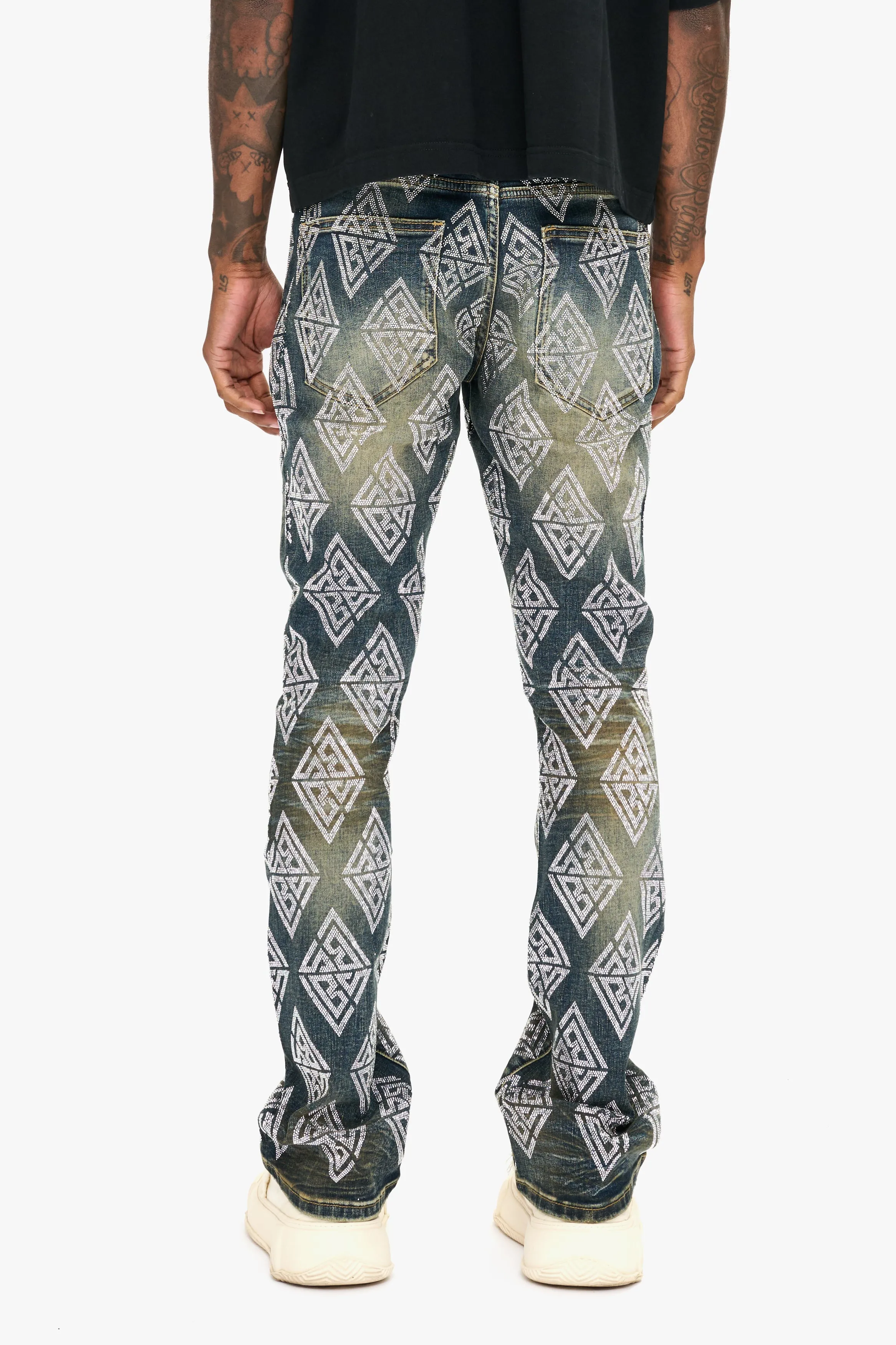 Glim Stacked Flare Jeans Dark Blue Wash sold by valabasas product image thumbnail 4