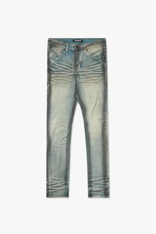 Sketch Skinny Denim Light Blue Black made by valabasas