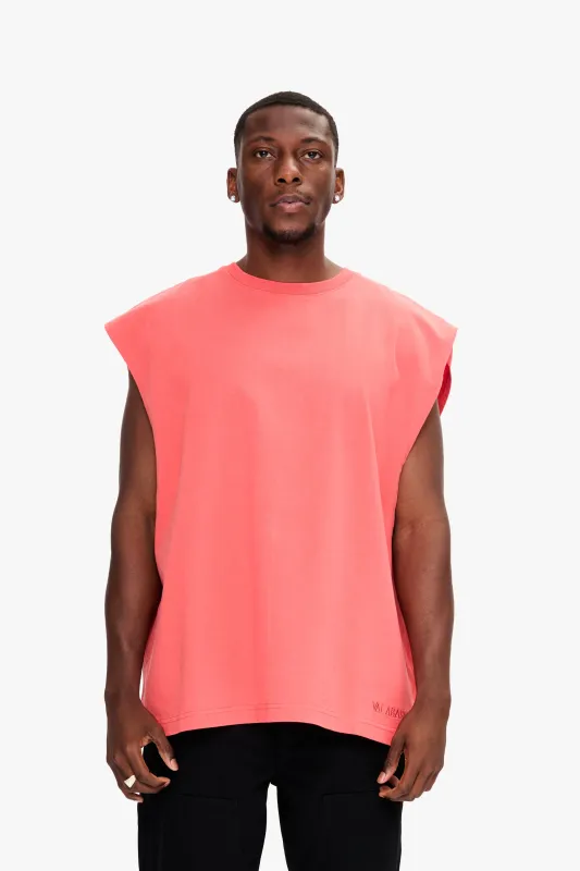 Essential Sleeveless Tee Deep Sea Coral sold by valabasas