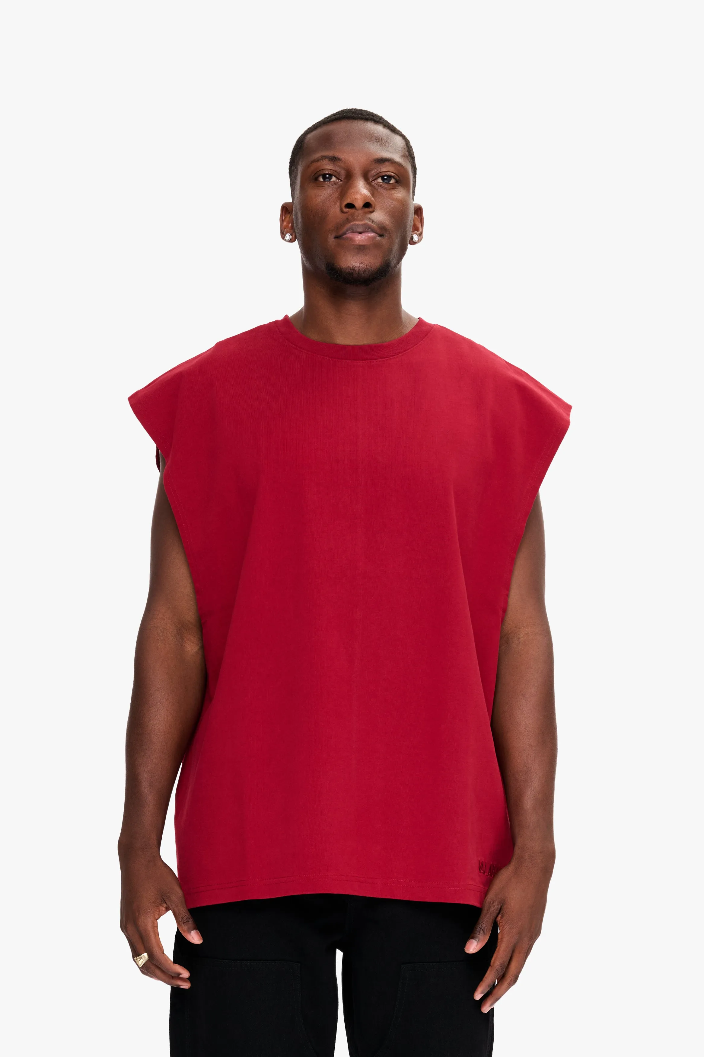Essential Sleeveless Tee Bloodstone sold by valabasas