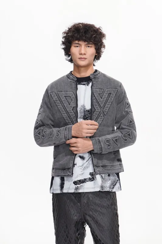 Harley Grey Wash Denim Jacket sold by valabasas