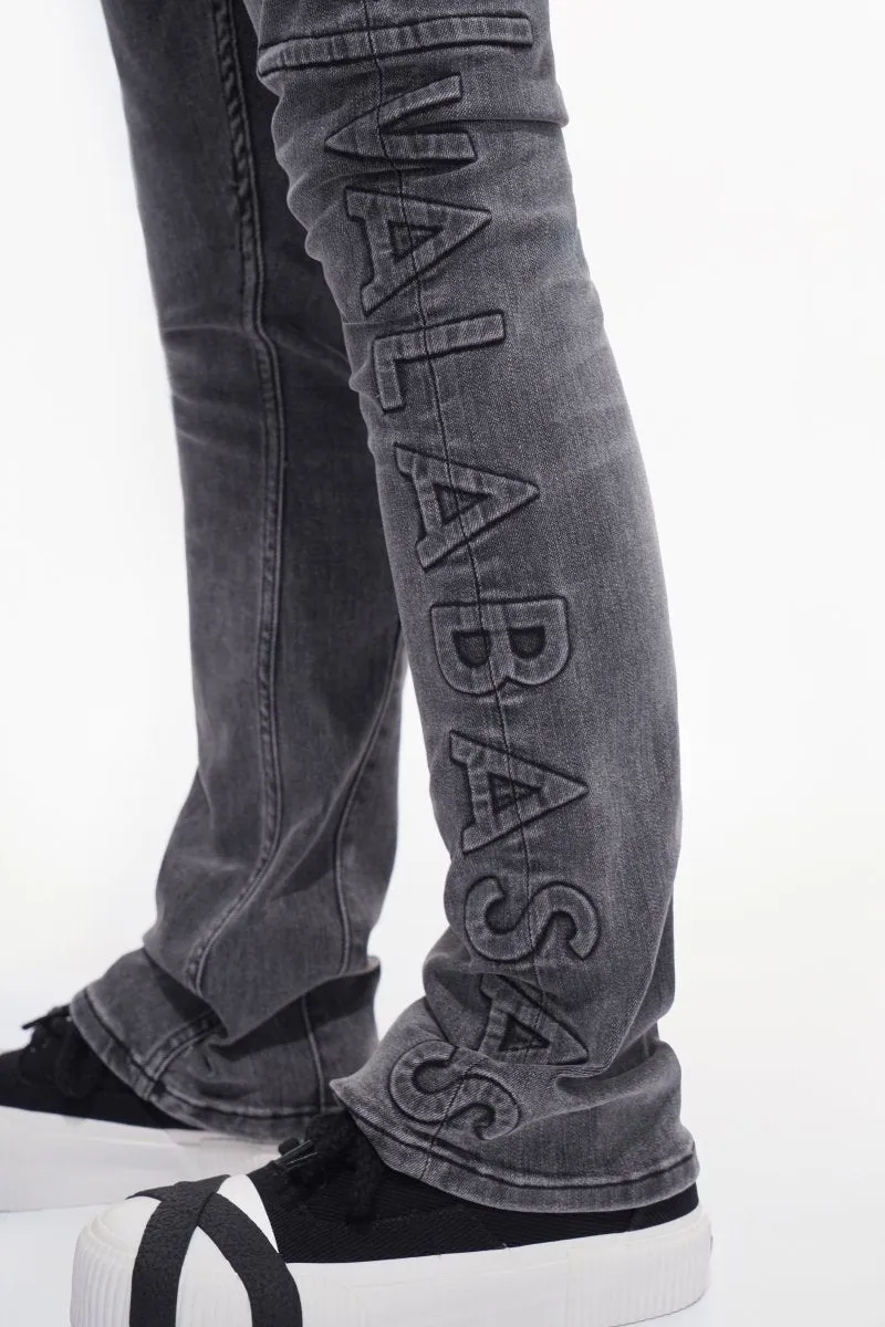 Lore Grey Wash Stacked Jeans sold by valabasas product image thumbnail 2
