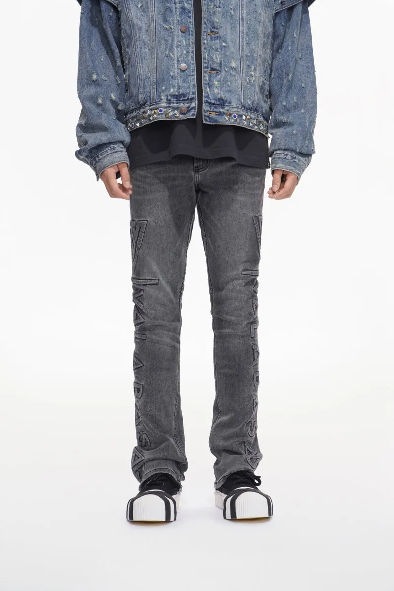 Lore Grey Wash Stacked Jeans sold by valabasas product image thumbnail 3