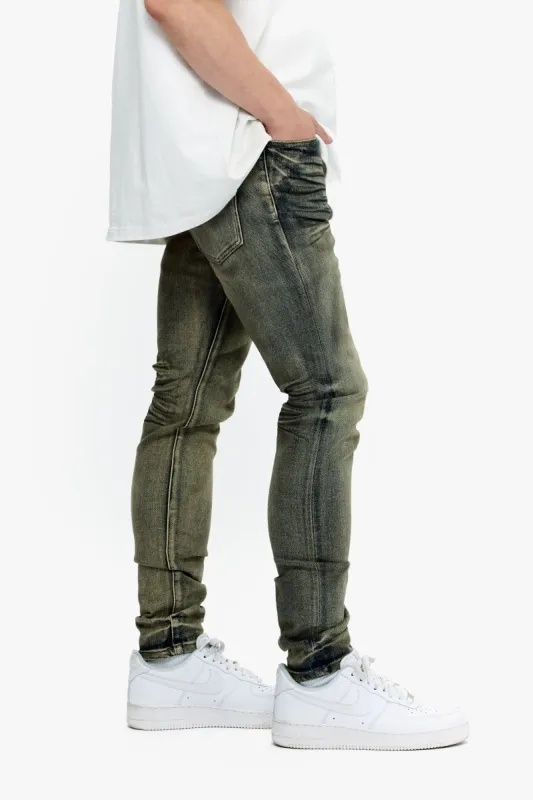 Mr.Flex Skinny Brown Blue Vintage washed made by valabasas