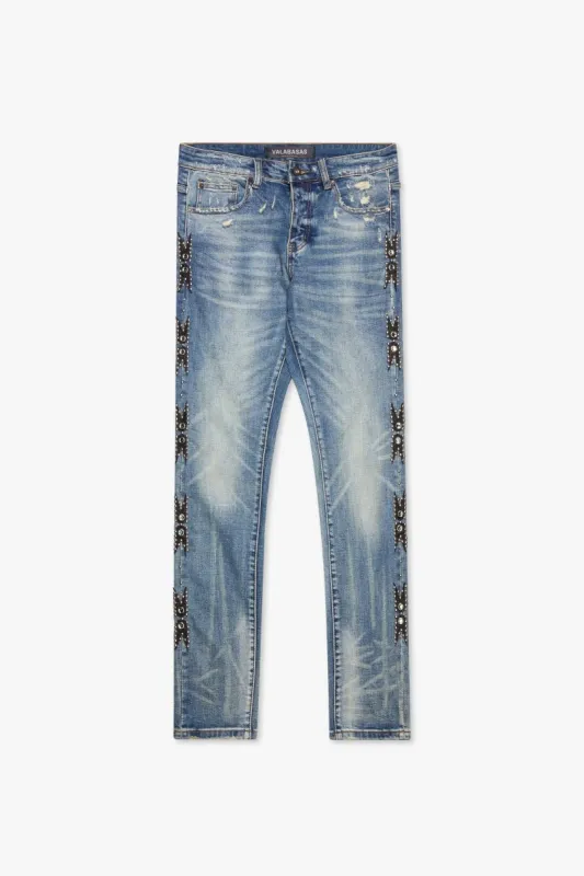 "TRAIL" SKINNY JEANS BLUE WASH sold by valabasas