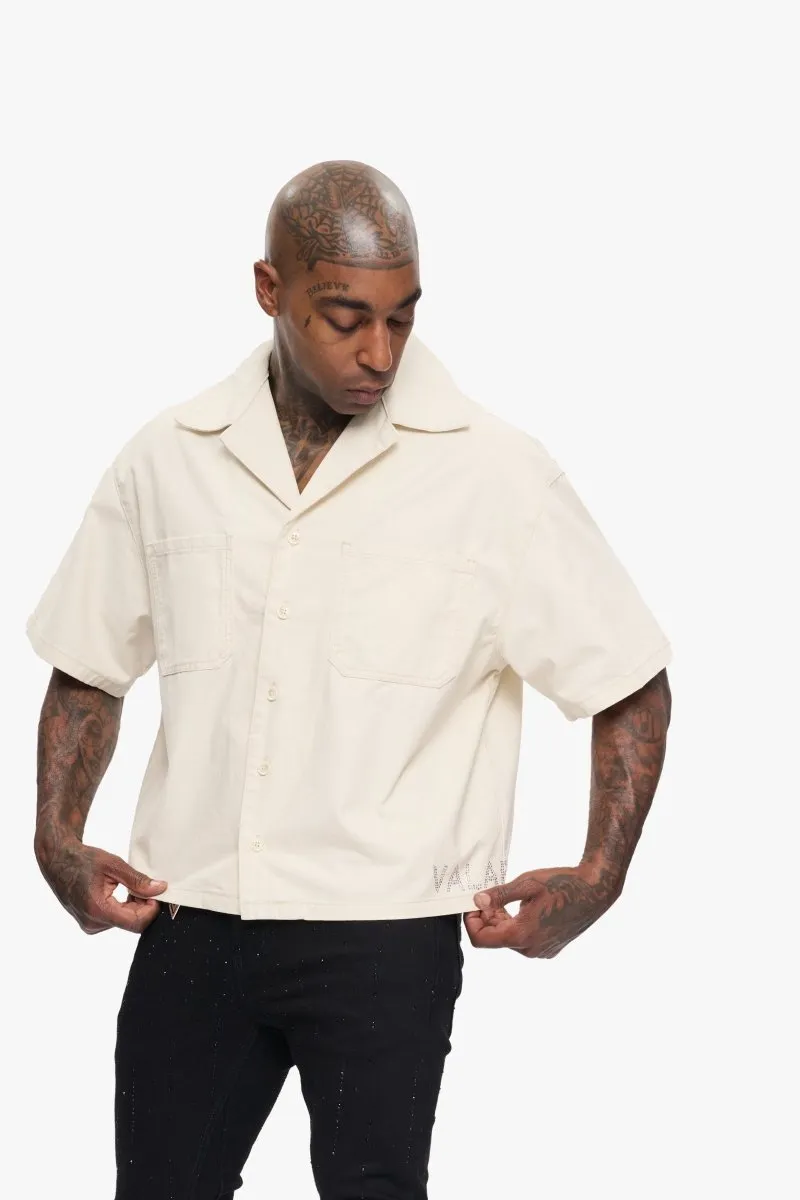 Shine Button Down Cream sold by valabasas