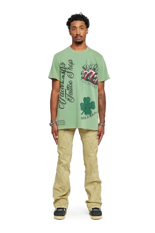 VALABASAS TEE “LUCKY DRAW TAT" VINTAGE OLIVE sold by valabasas