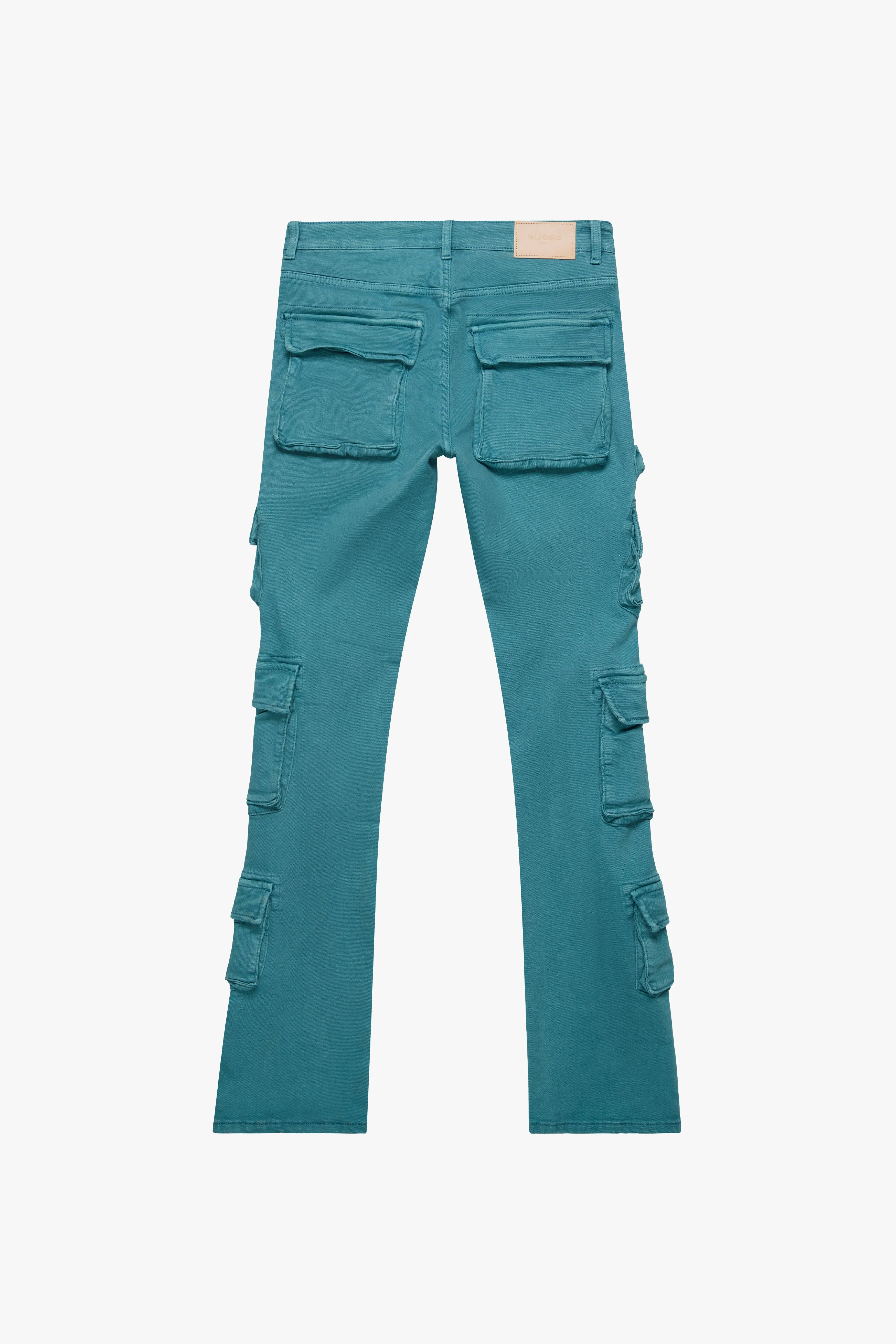 "PINNACLE” STACKED FLARE JEAN AQUA sold by valabasas product image thumbnail 3
