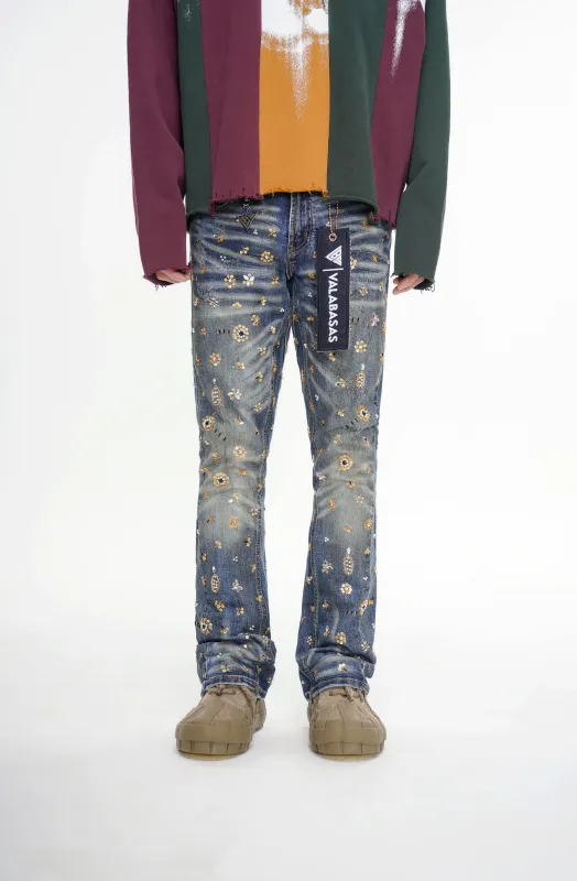 Shea Dark Vintage Blue Stacked Jeans sold by valabasas