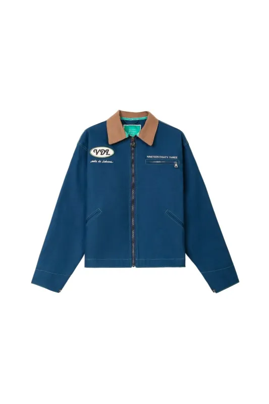 Elan Canvas Denim Jacket – Navy made by valabasas
