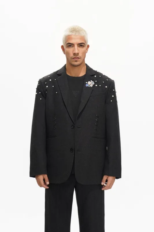 Blazer Suit Jacket Black sold by valabasas