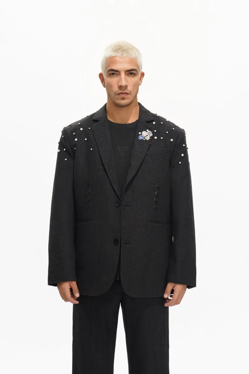 Blazer Suit Jacket Black sold by valabasas