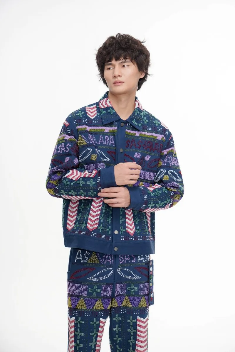 Time Navy Hand Beaded Jacket sold by valabasas product image thumbnail 5