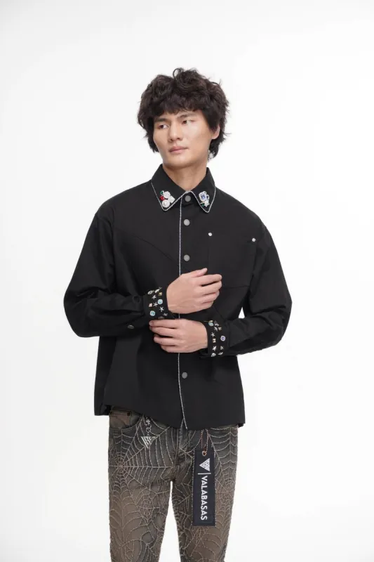 Regalia Black Button Down made by valabasas