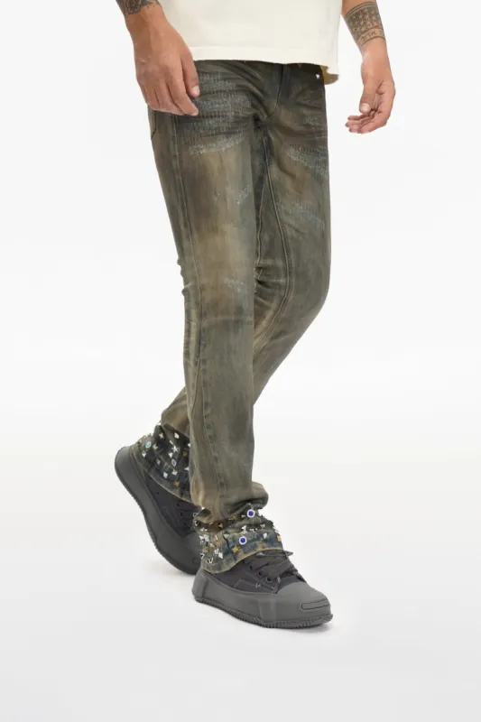 Ion Lt Dirt Vintage Wash Waxed Stacked Jean sold by valabasas